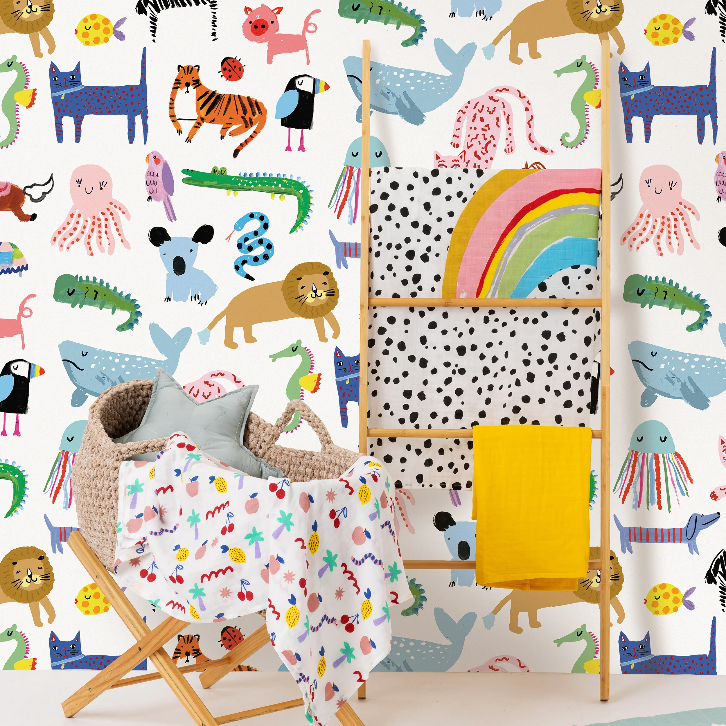 Animal Doodles Mural Wallpaper - Image 3