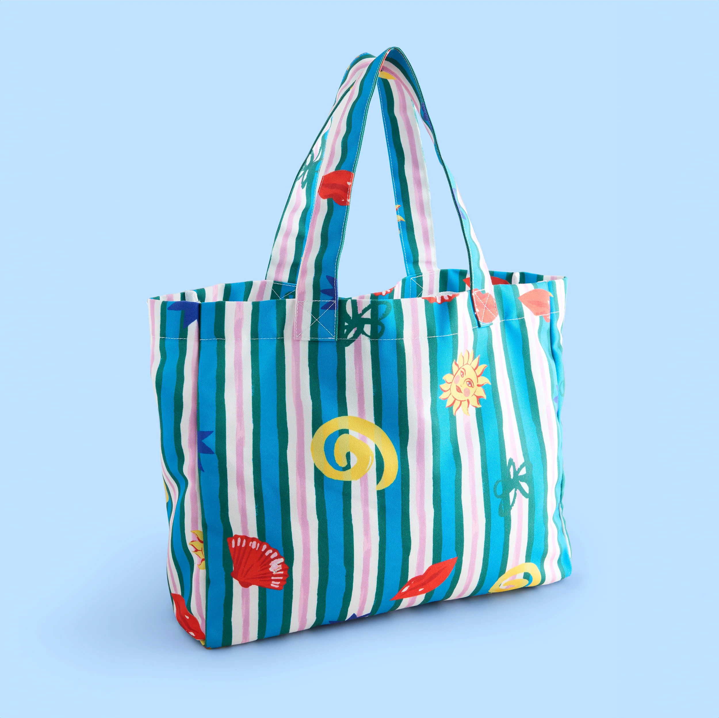 Beach Icons Striped Tote Bag - Image 5