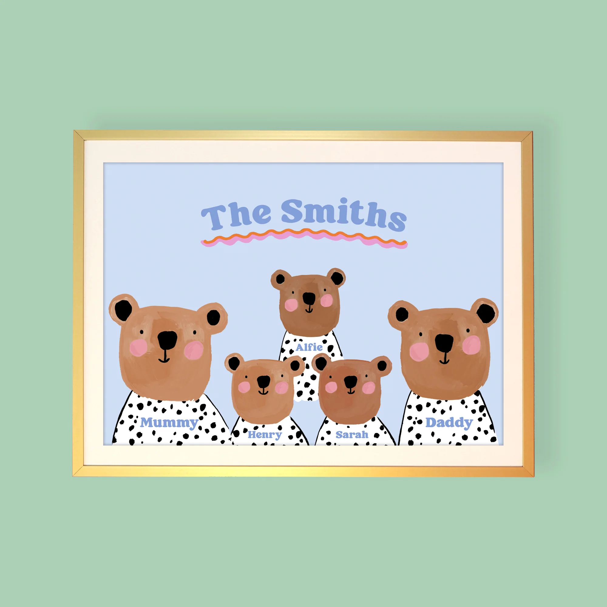 Bear Family Dalmatian Personalised Print - Image 2