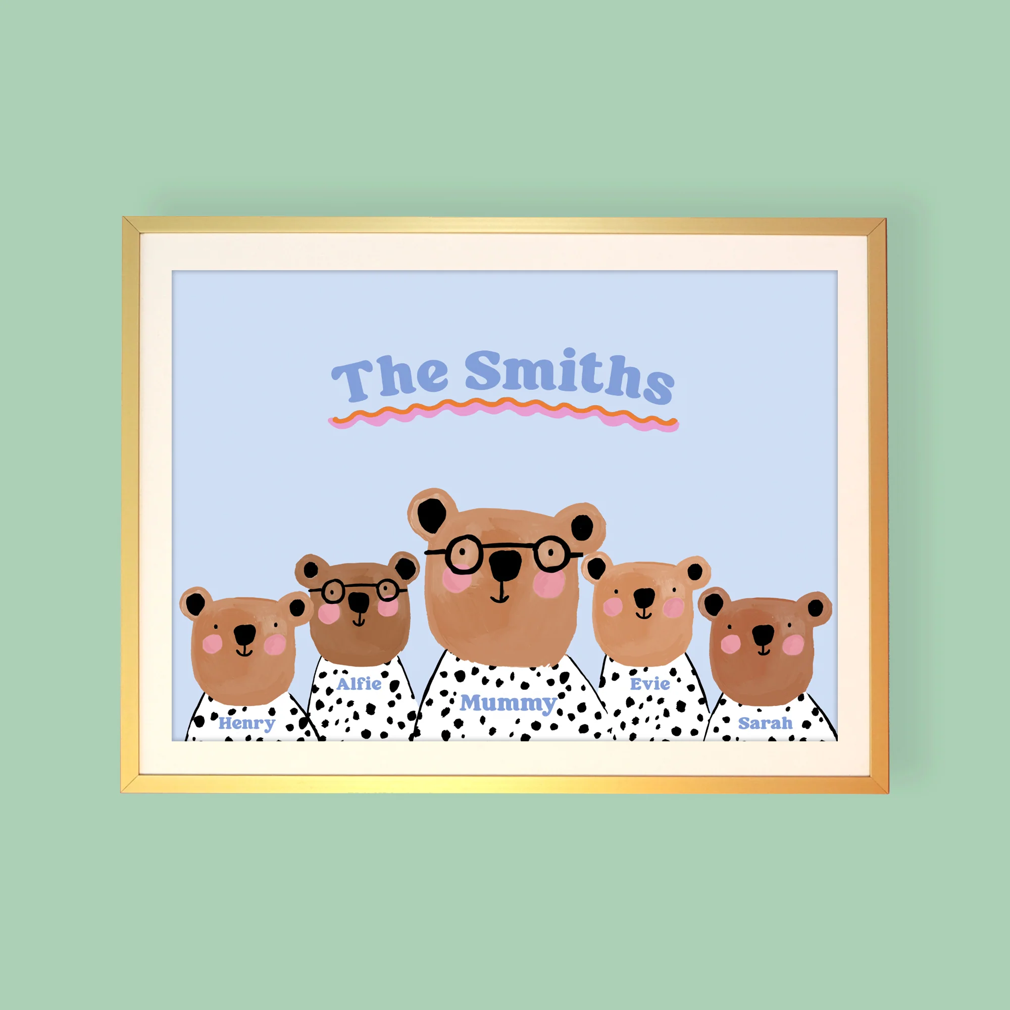 Bear Family Dalmatian Personalised Print - Image 4