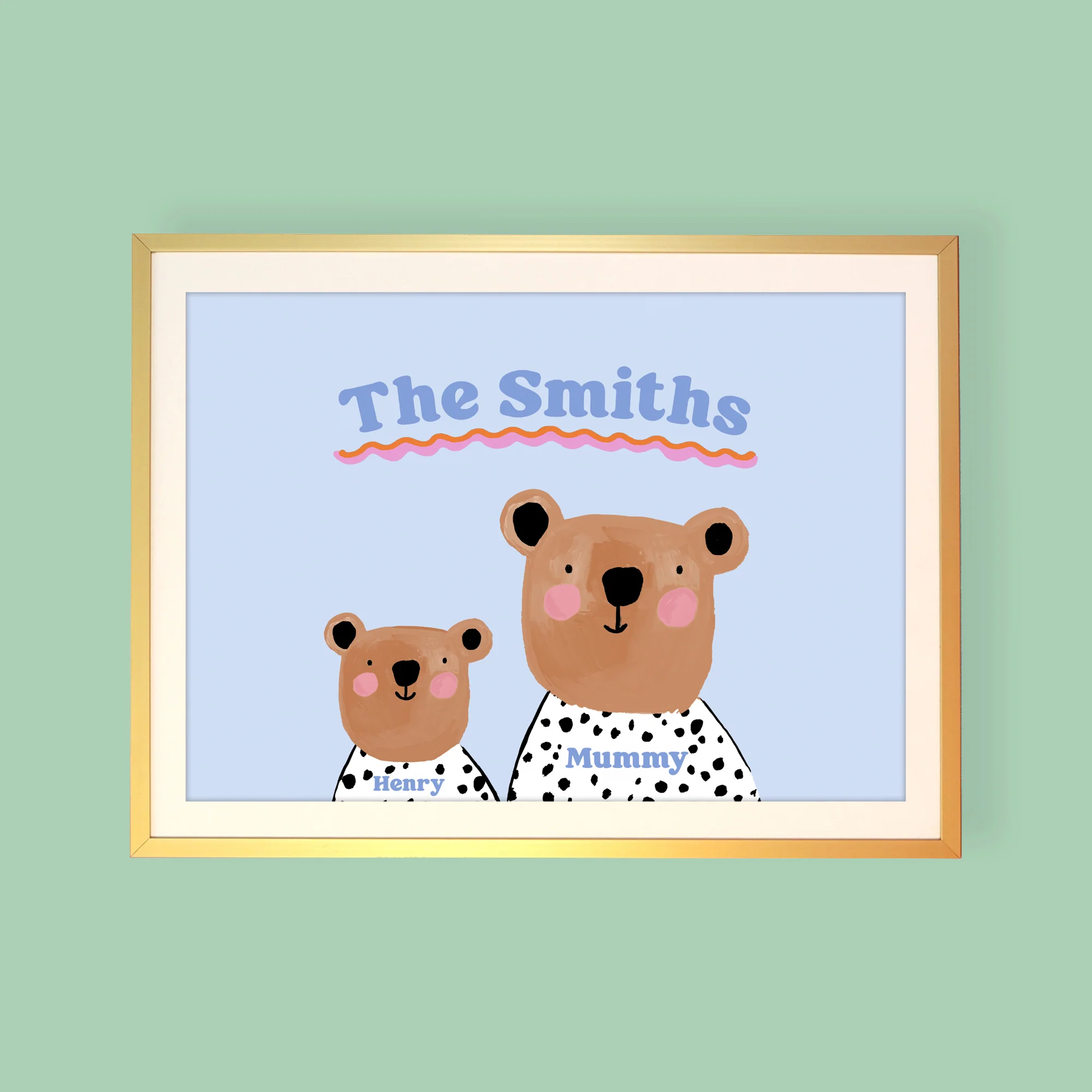 Bear Family Dalmatian Personalised Print - Image 5