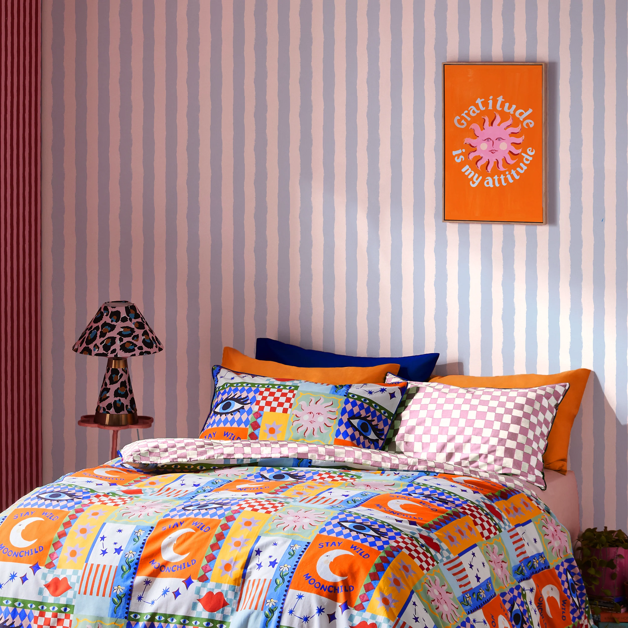 Blue Painted Stripe Wallpaper - Image 3