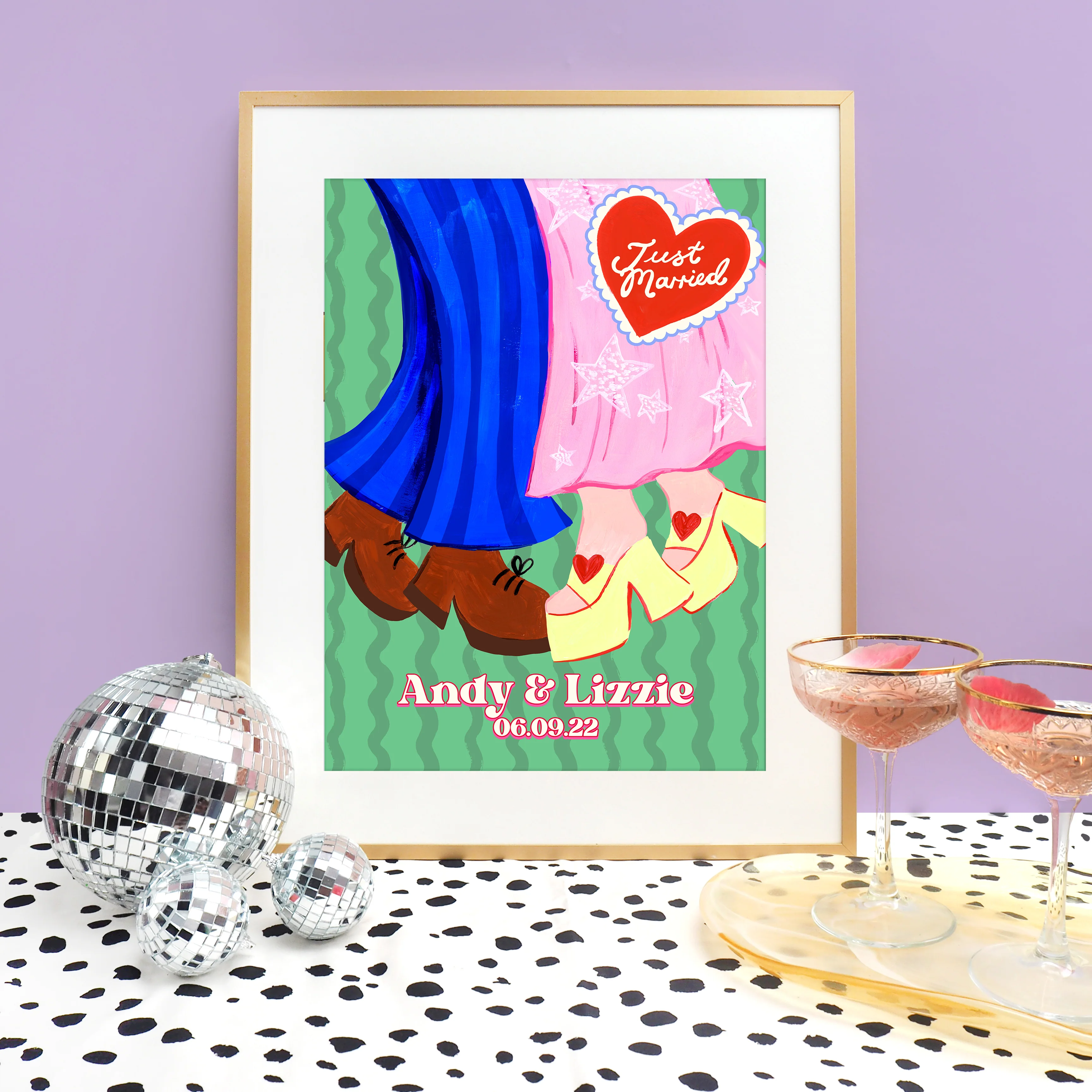Boogie Wedding Personalised Print - Image 2