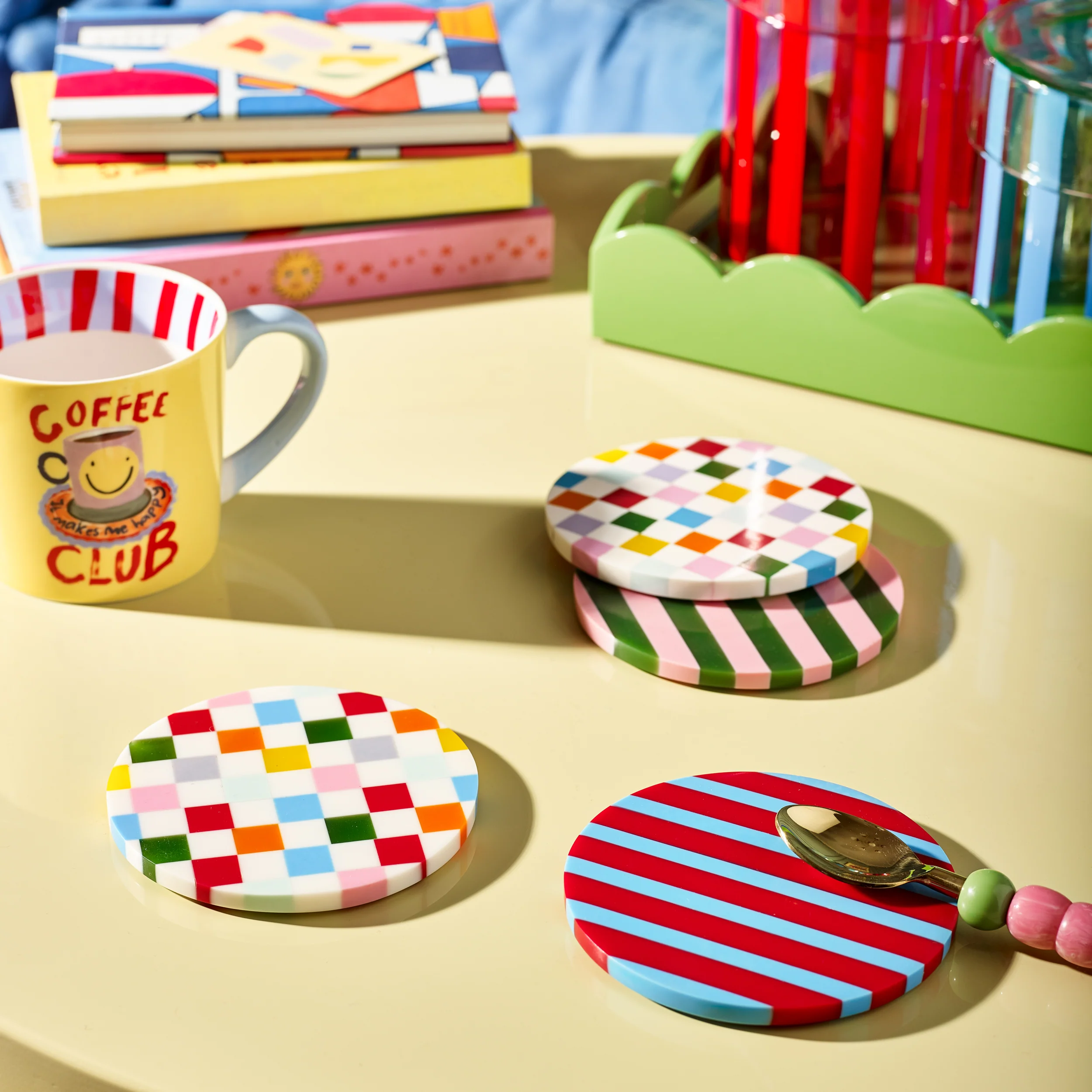 Coffee Club Set of 4 Resin Coasters - Image 2
