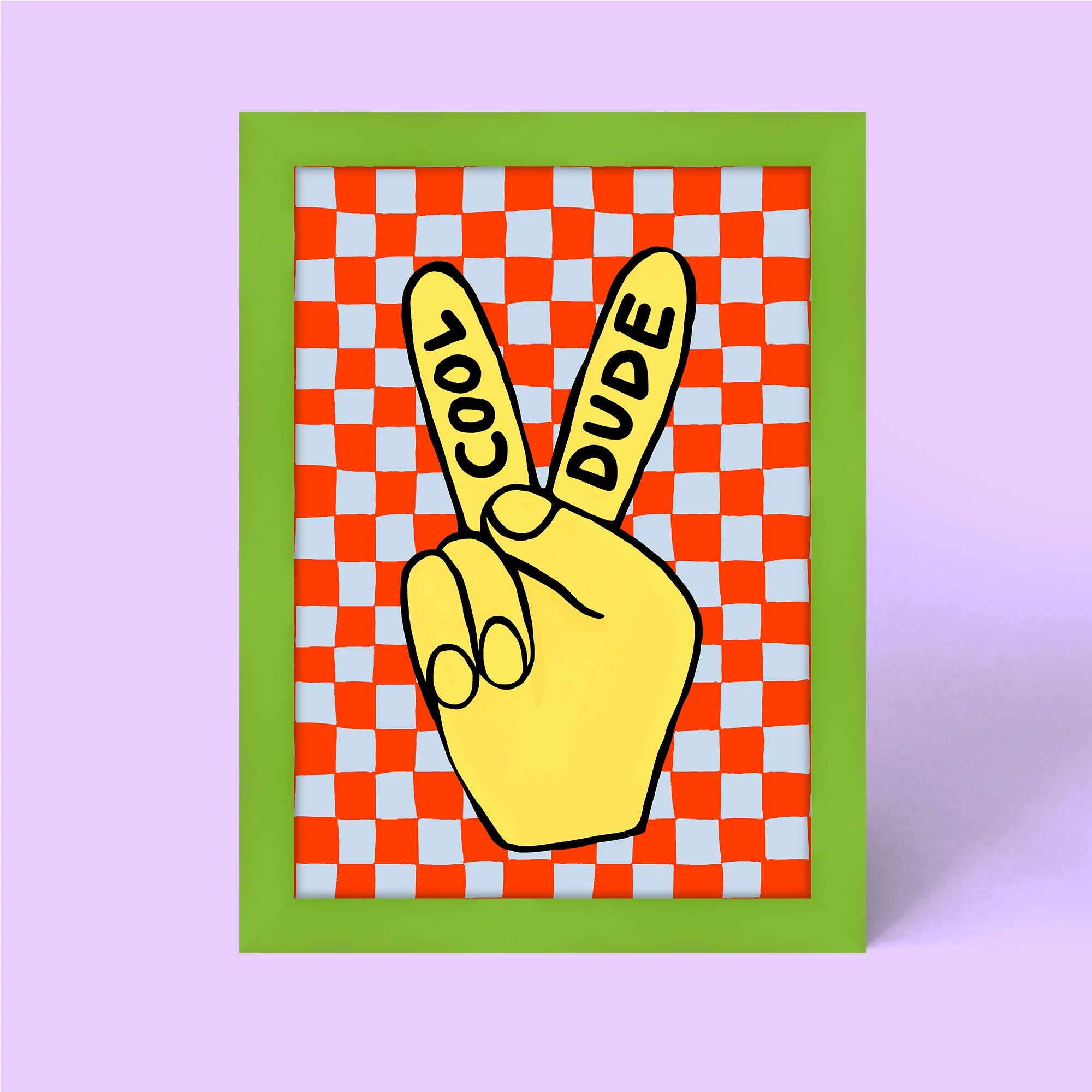 Cool Dude Checkerboard Framed Print - Image 2