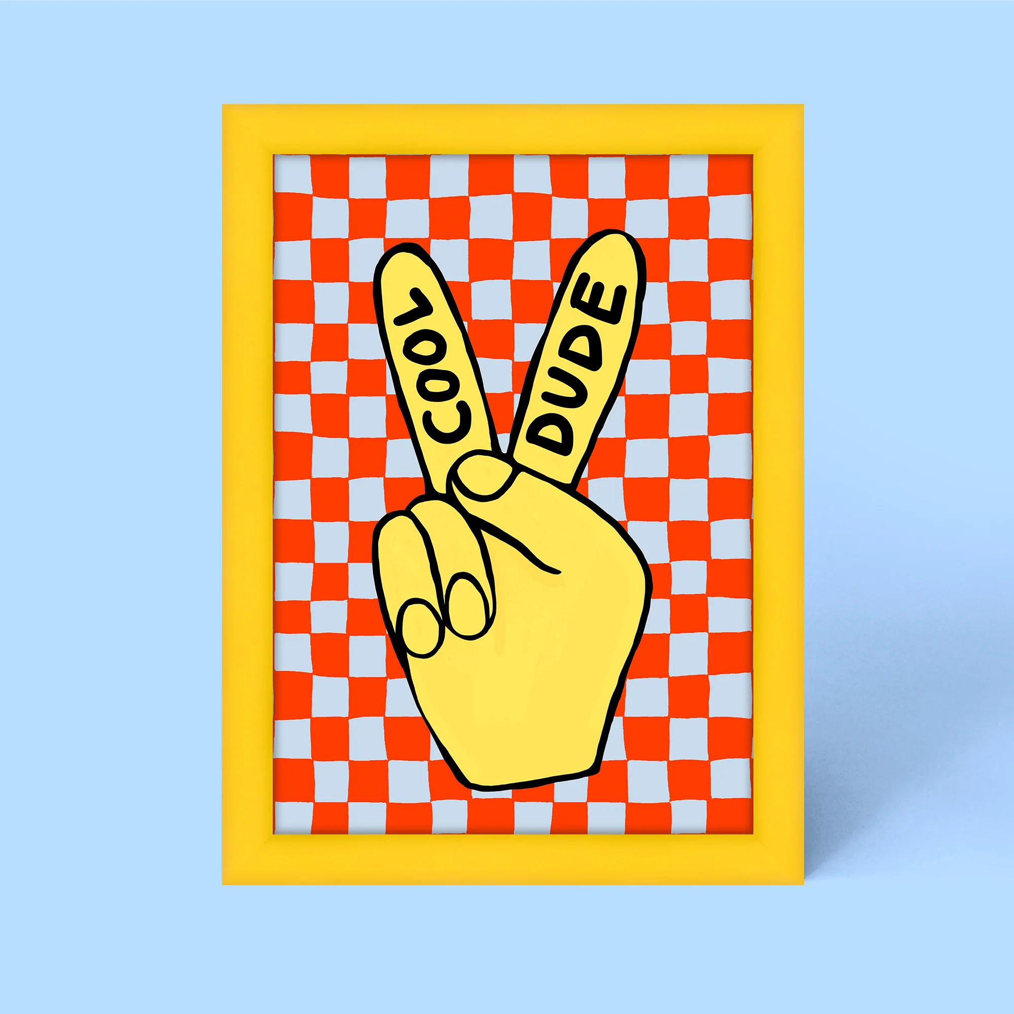 Cool Dude Checkerboard Framed Print - Image 4
