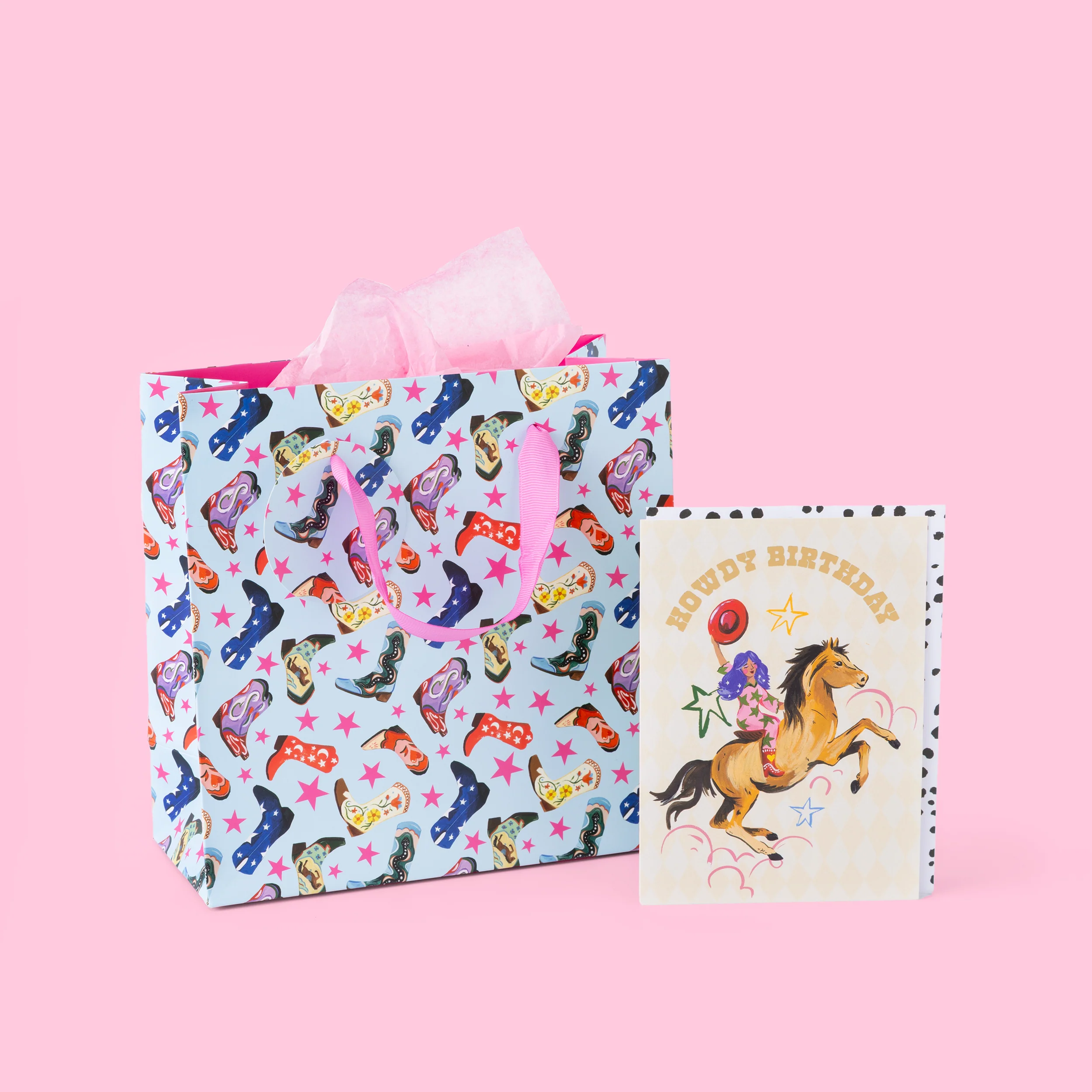 Cowboy Boots Medium Gift Bag - Image 3