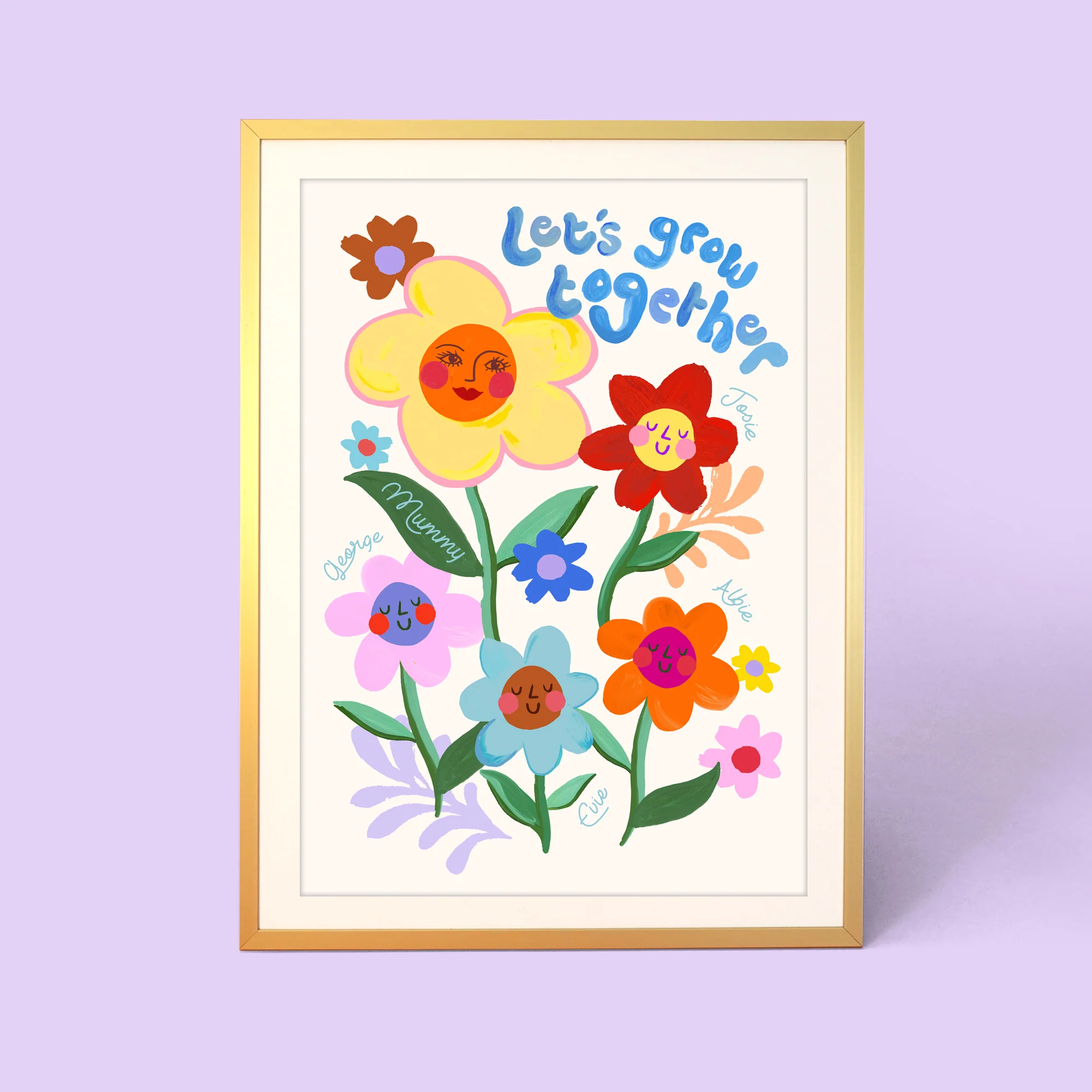 Flower Family Personalised Print - Image 3