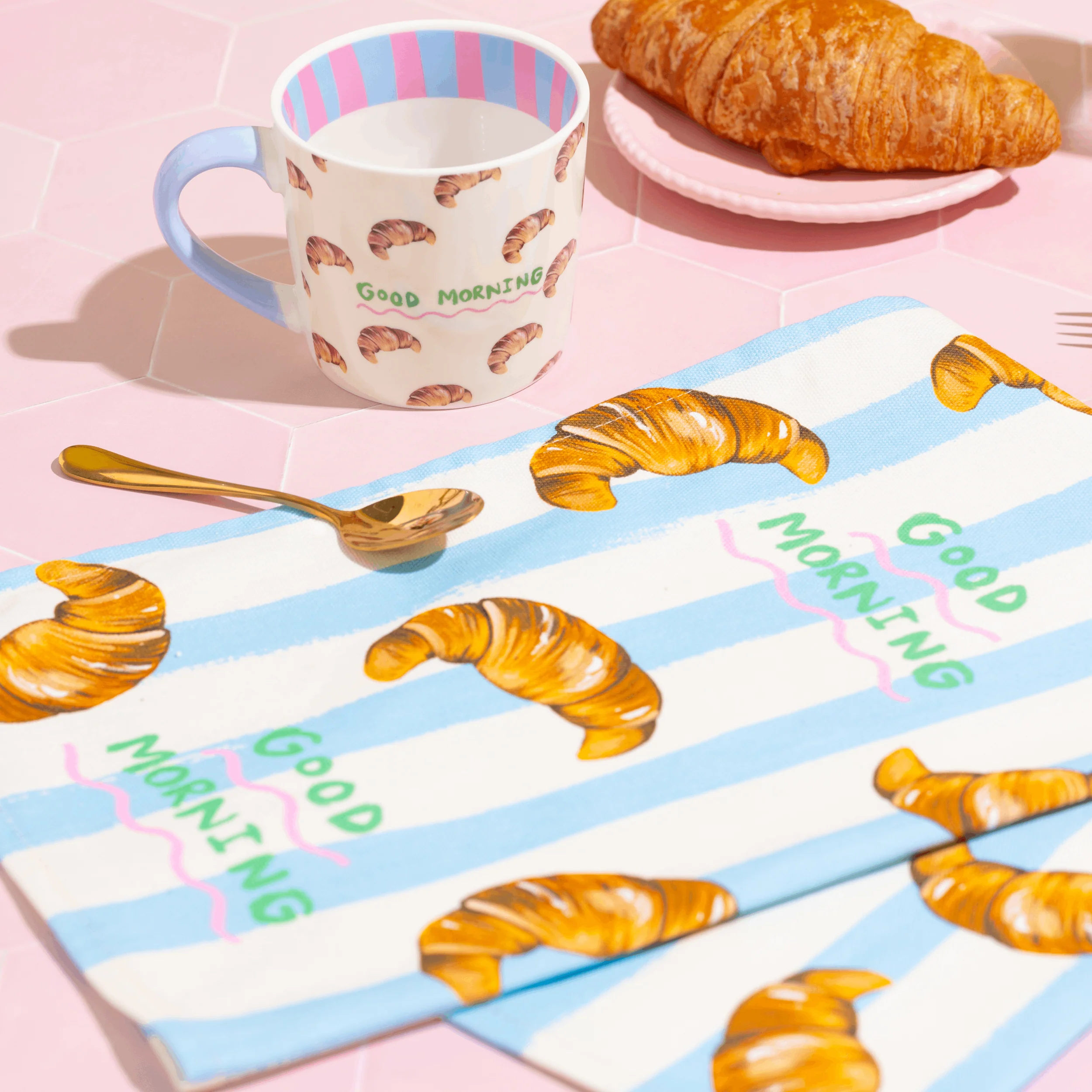 Good Morning Croissant Tea Towel - Image 5