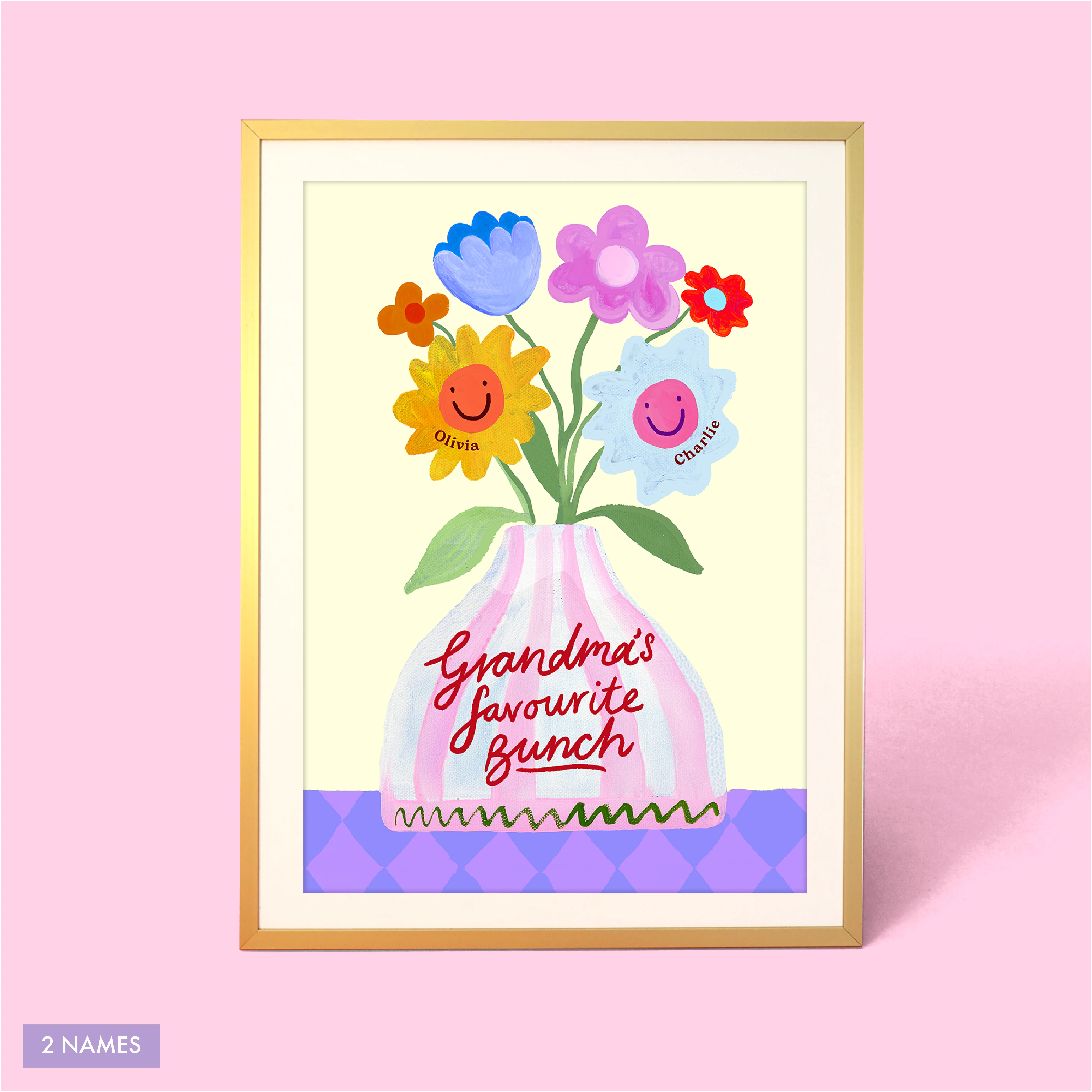 Grandma's Favourite Bunch Vase Print - Image 2