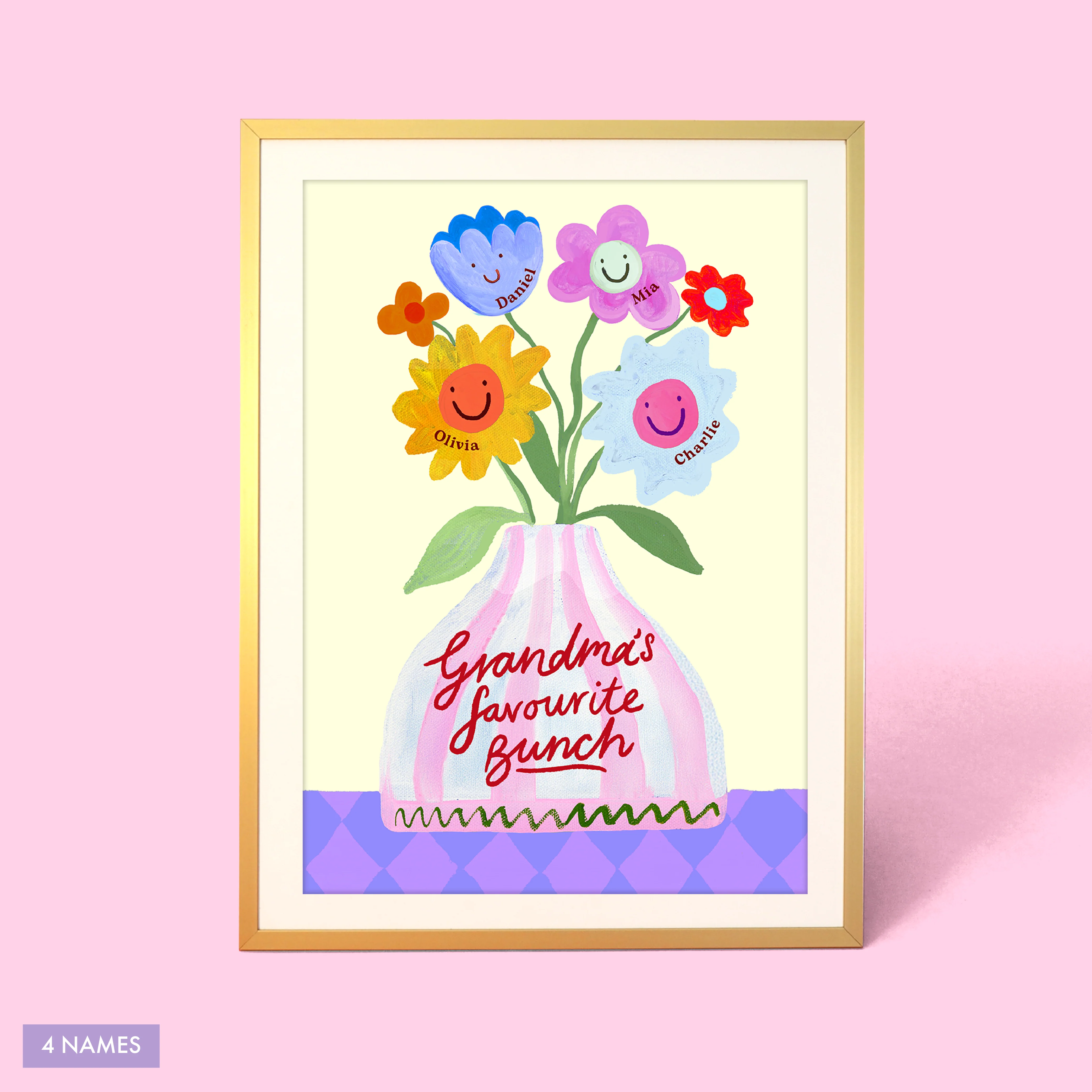Grandma's Favourite Bunch Vase Print - Image 3