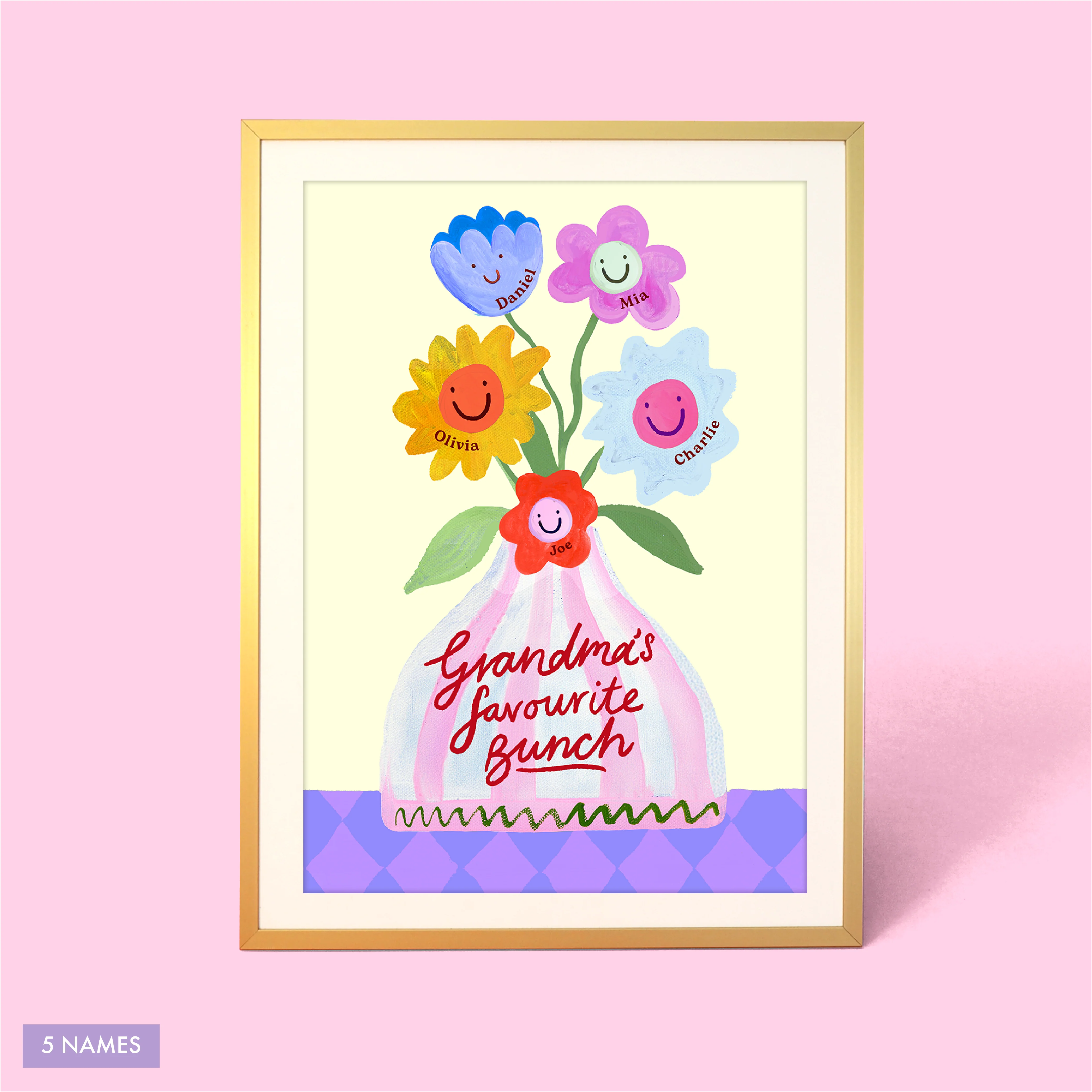 Grandma's Favourite Bunch Vase Print - Image 4