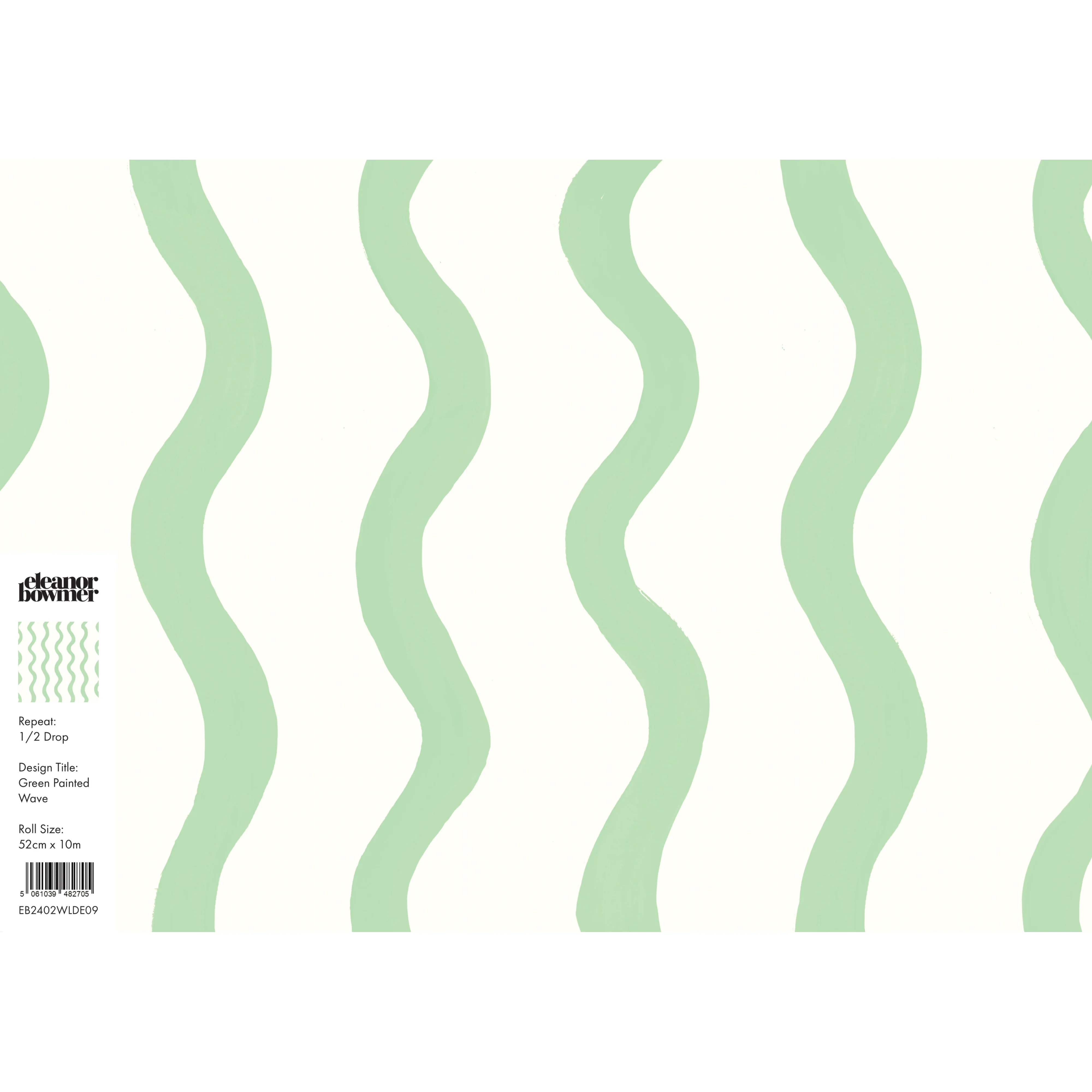 Green Painted Wave Wallpaper - Image 4