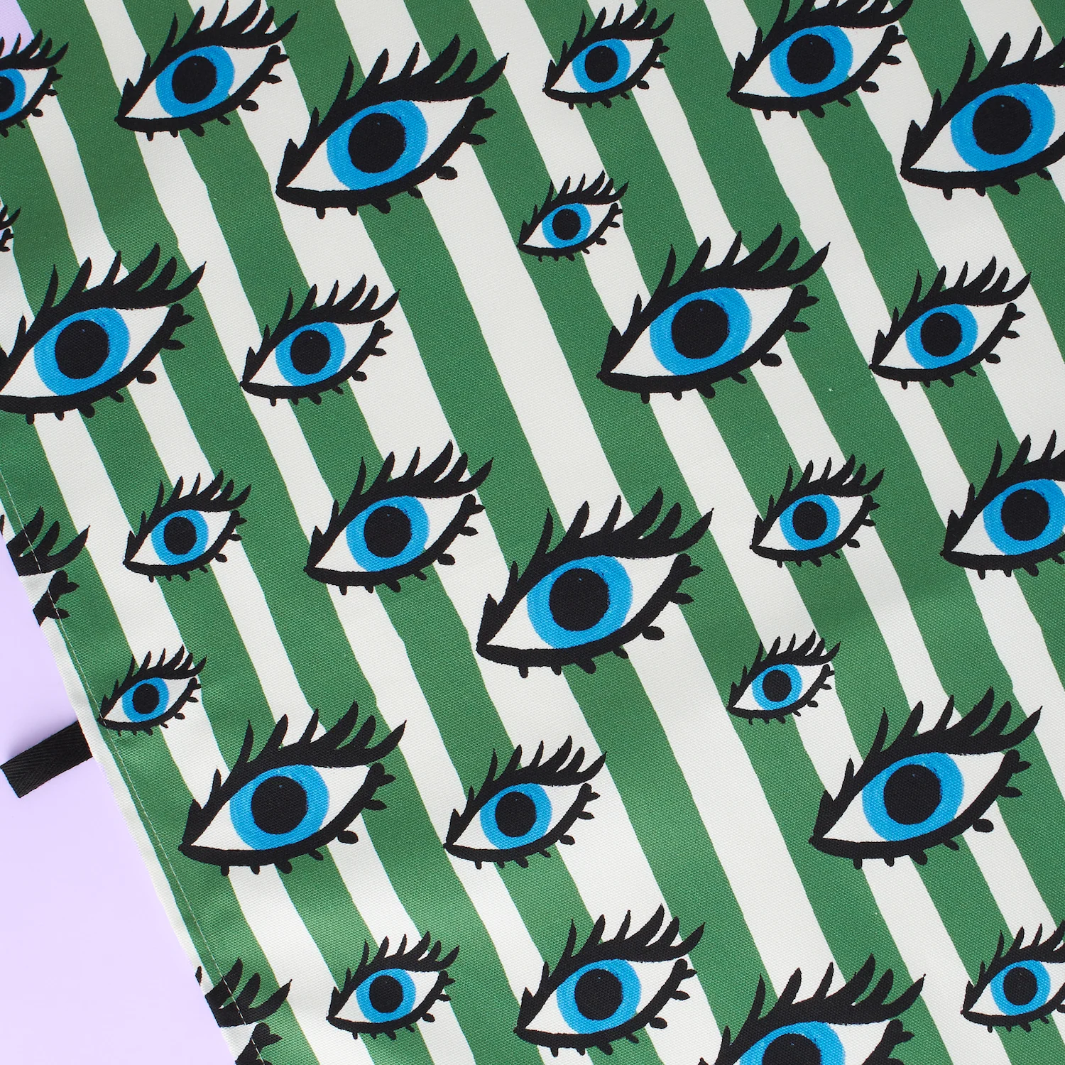 Green Striped Eye Tea Towel - Image 2