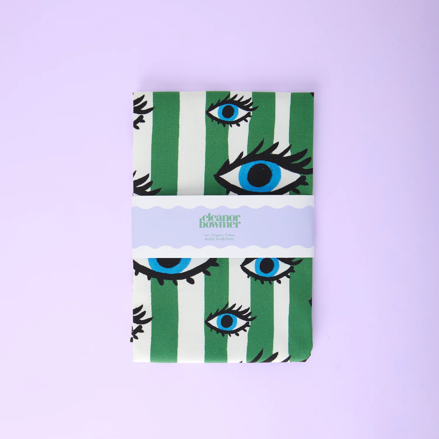 Green Striped Eye Tea Towel - Image 3