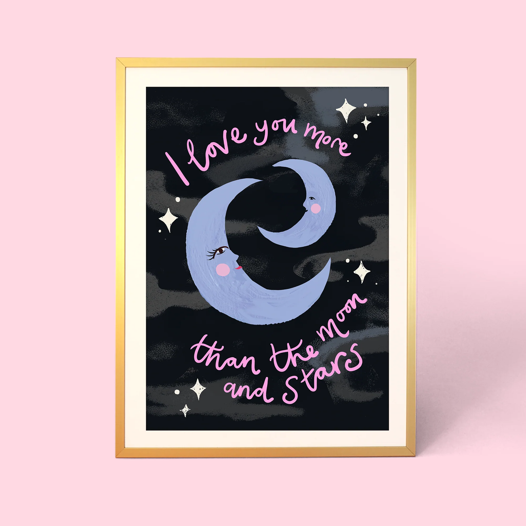 I Love You More Than the Moon and Stars Personalised Print - Image 2