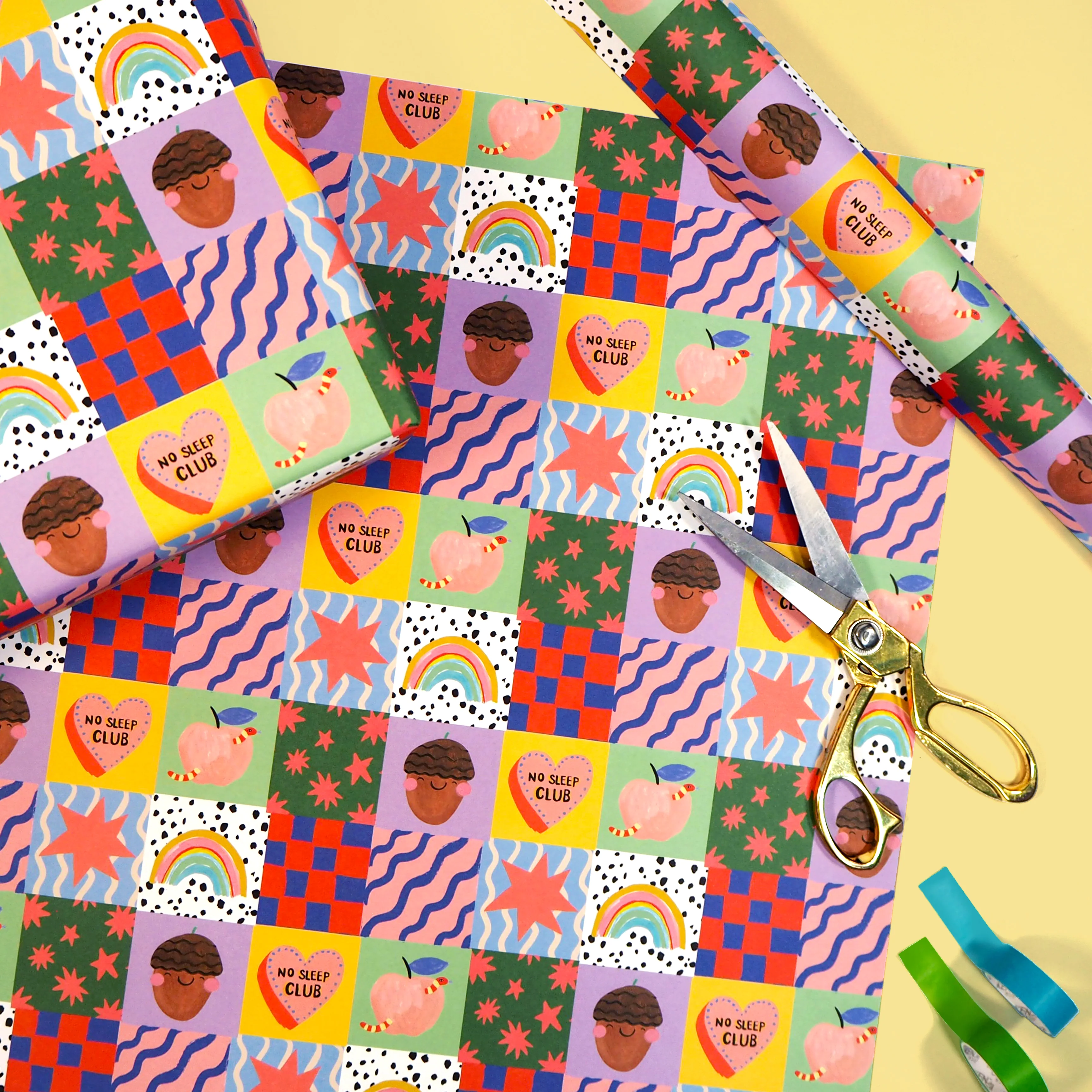 Kids Patch Work Gift Wrap - Image 2