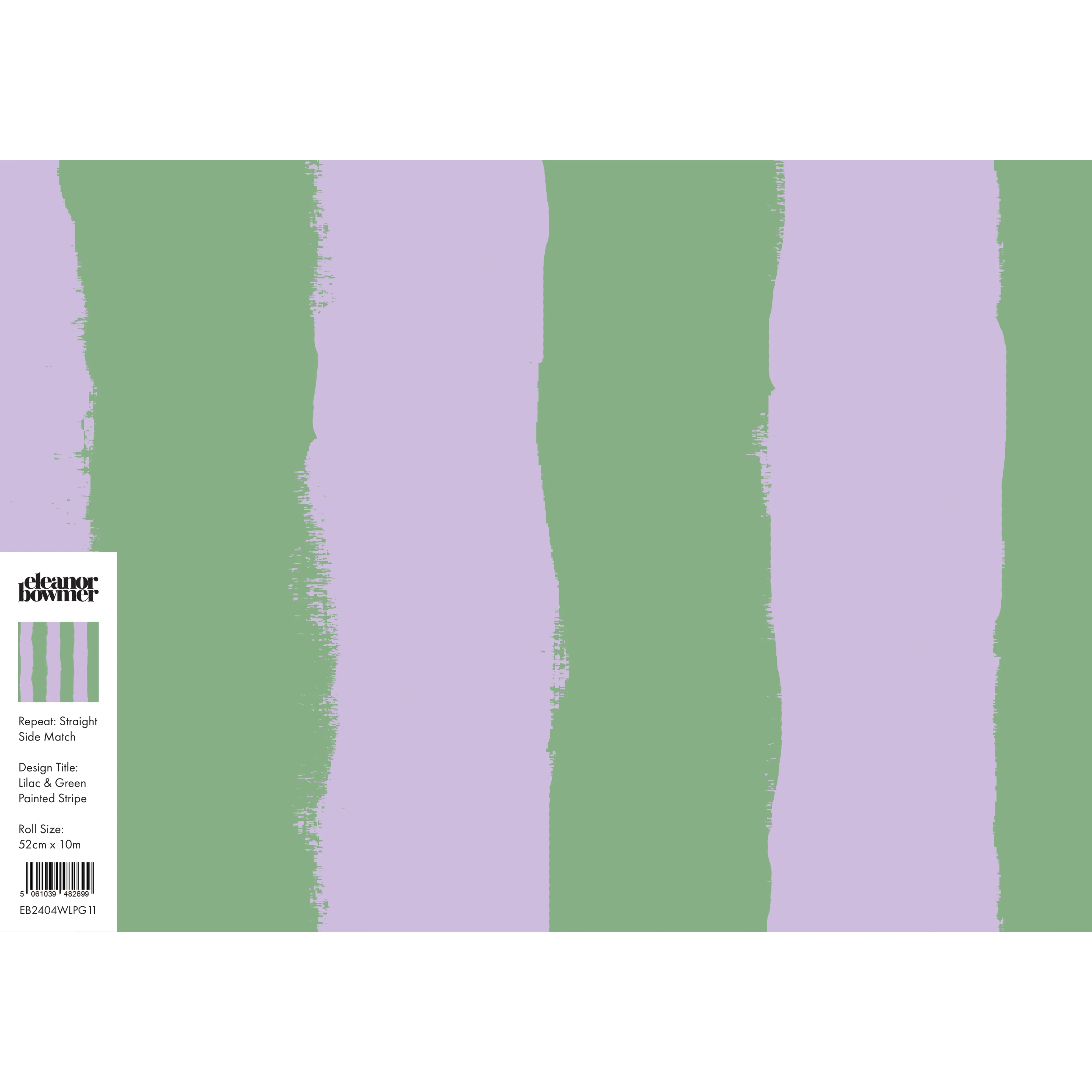 Lilac & Green Painted Stripe Wallpaper - Image 4