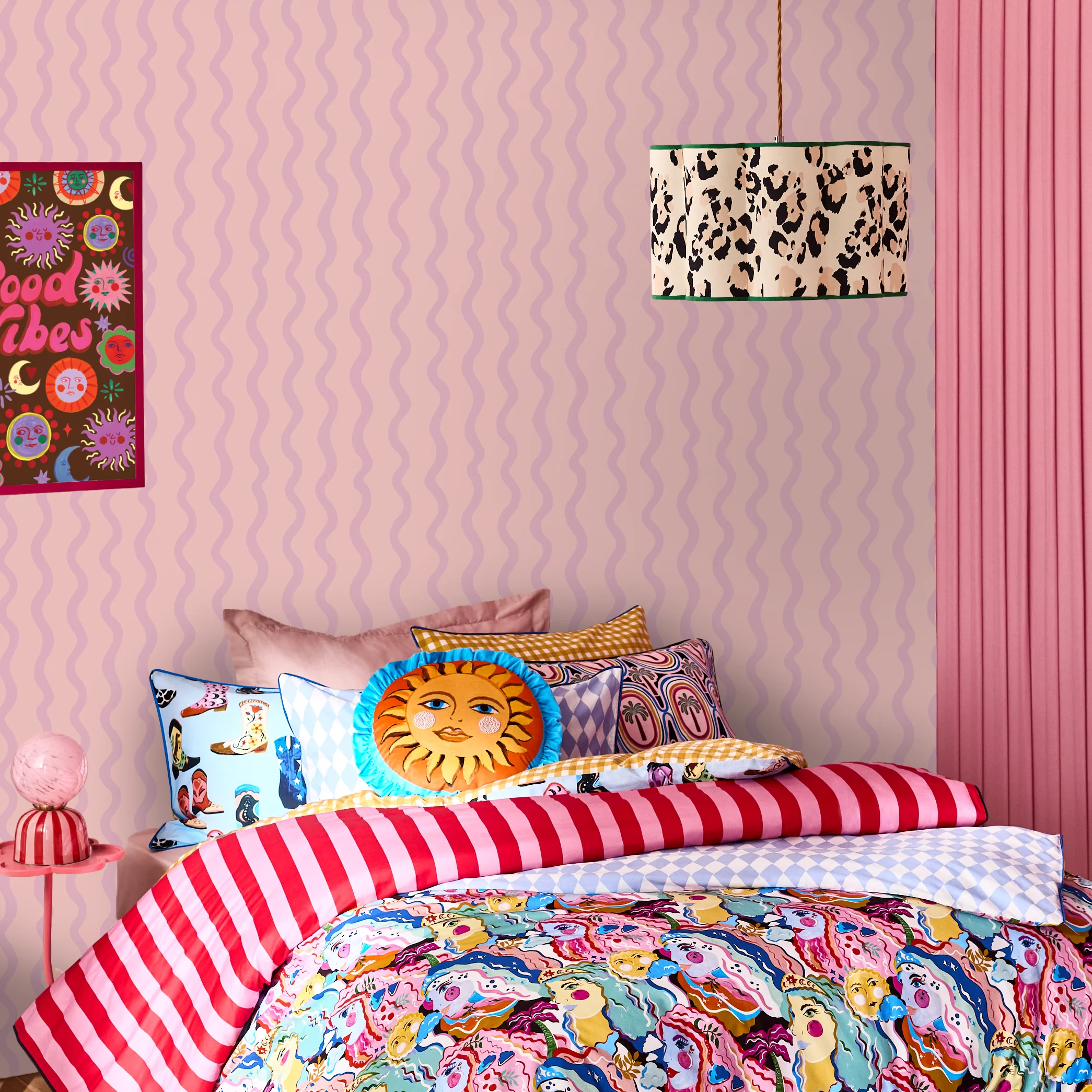 Lilac Painted Wave Wallpaper - Image 3