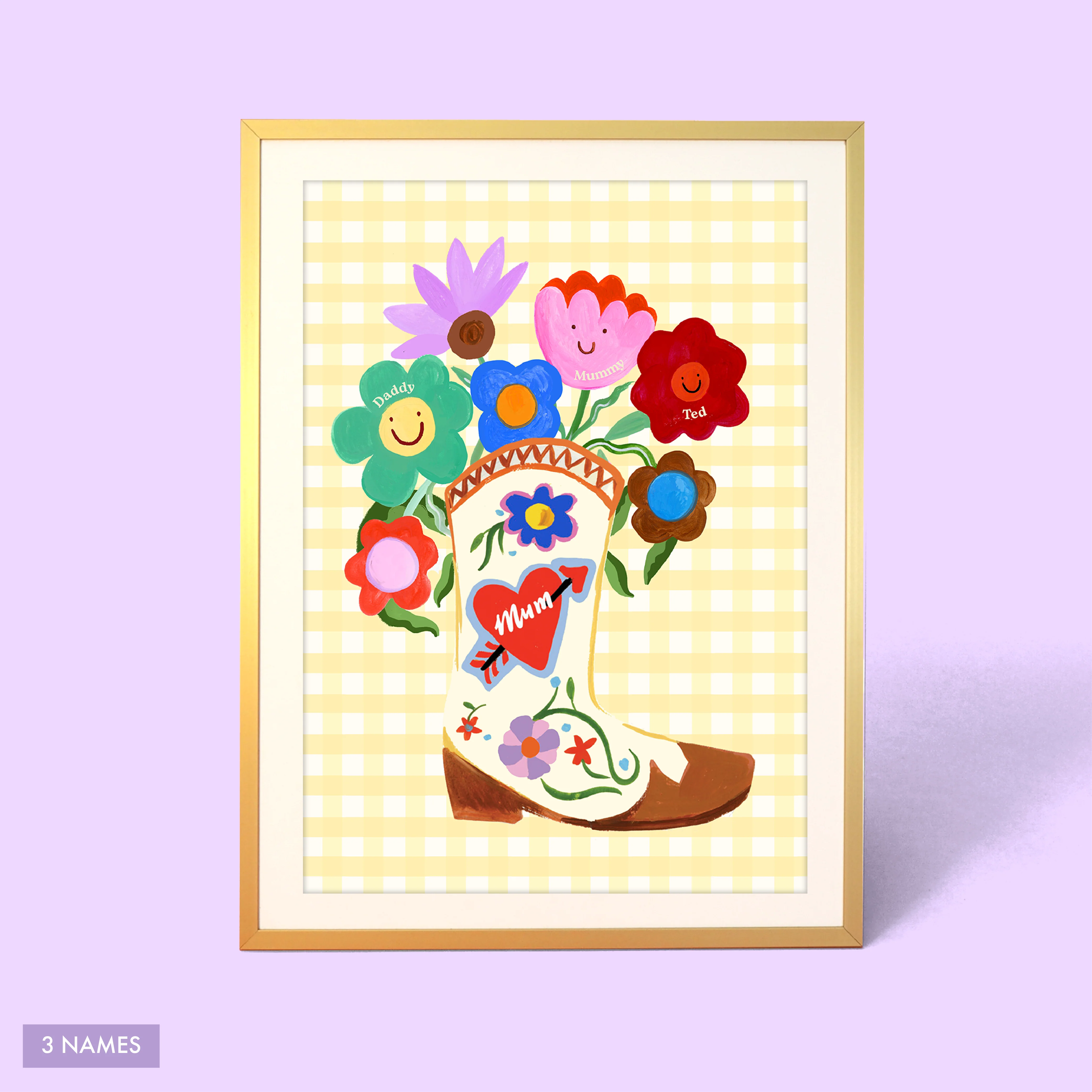 Mum Floral Boot Vase Print - Image 3