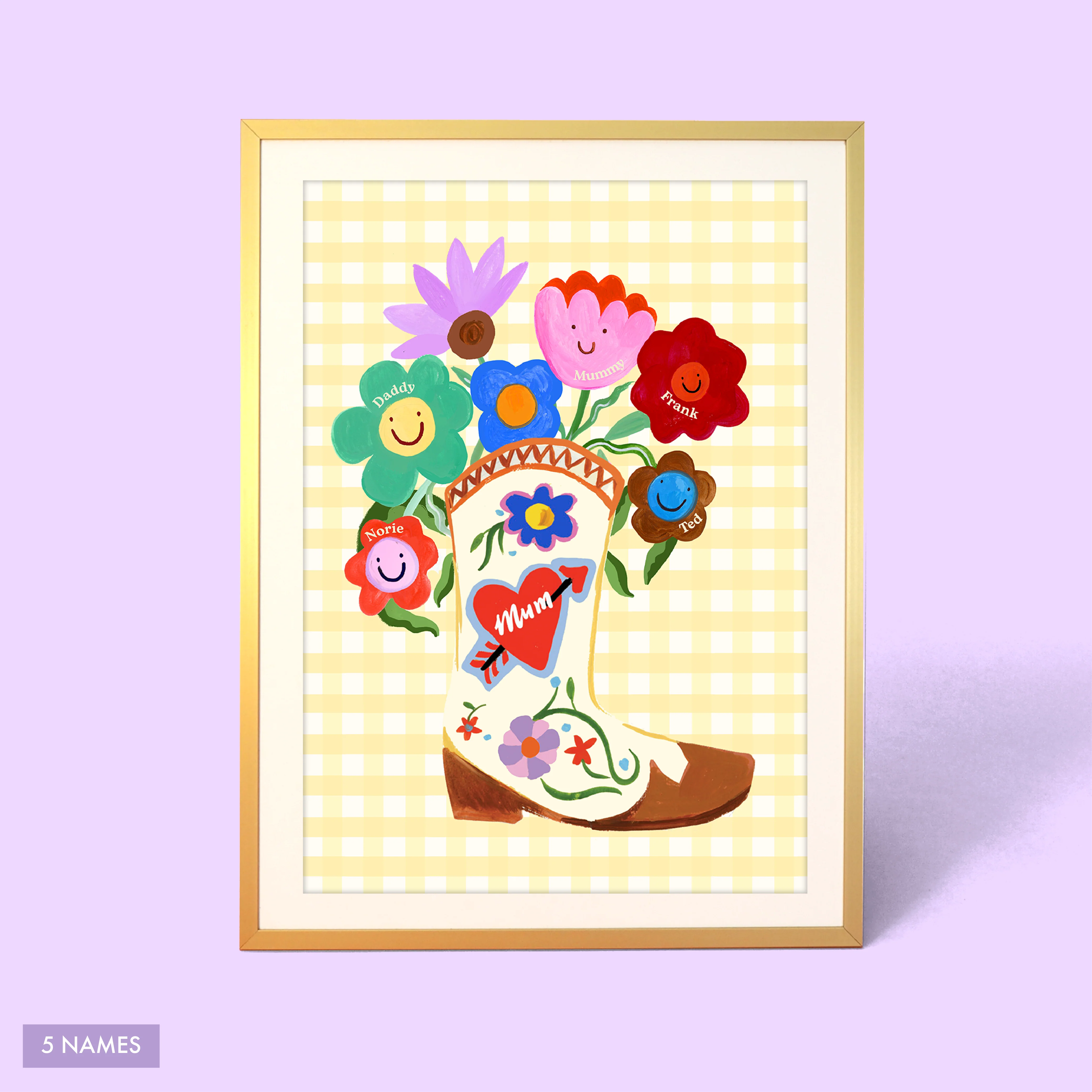 Mum Floral Boot Vase Print - Image 4