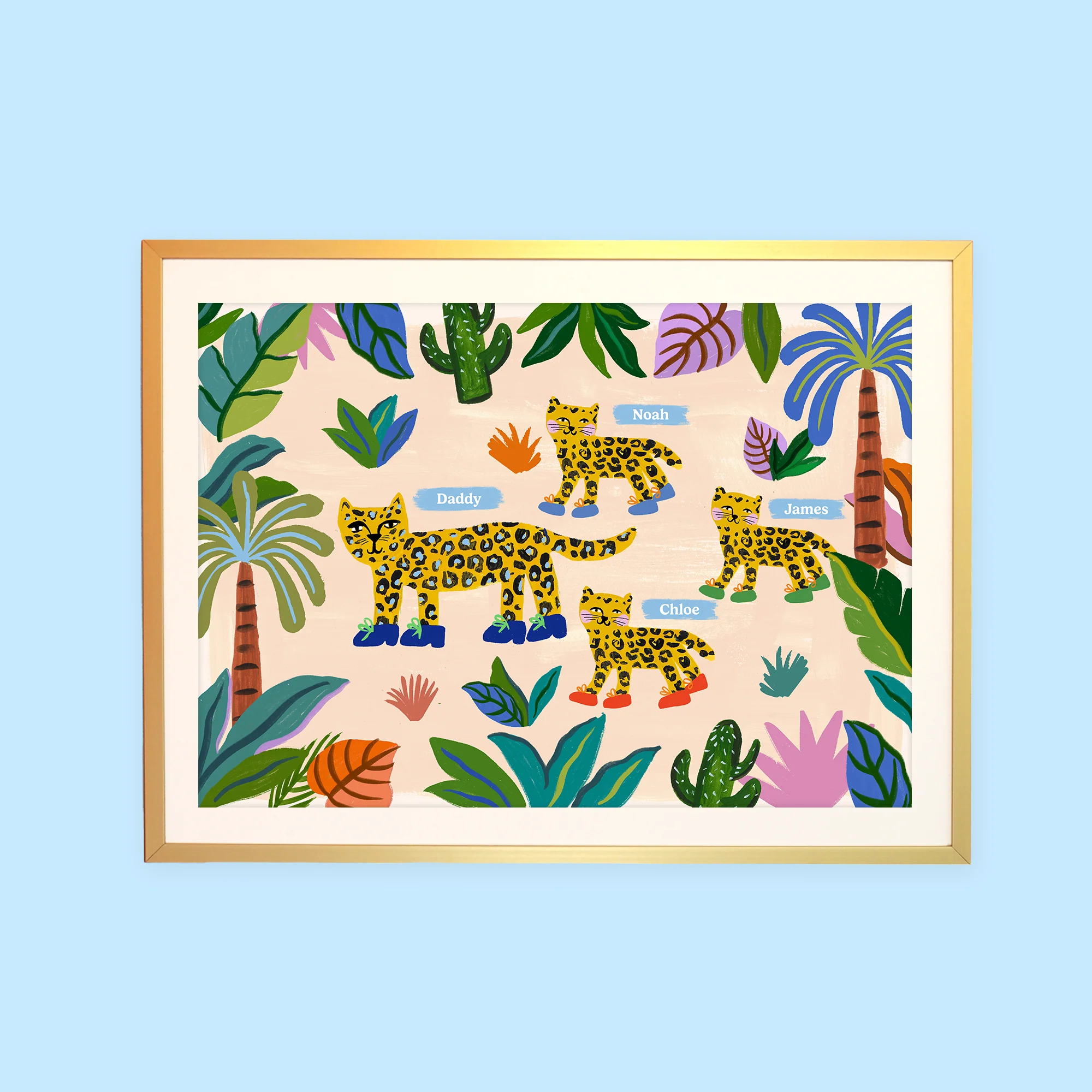 Leopard Family Personalised Print - Image 3