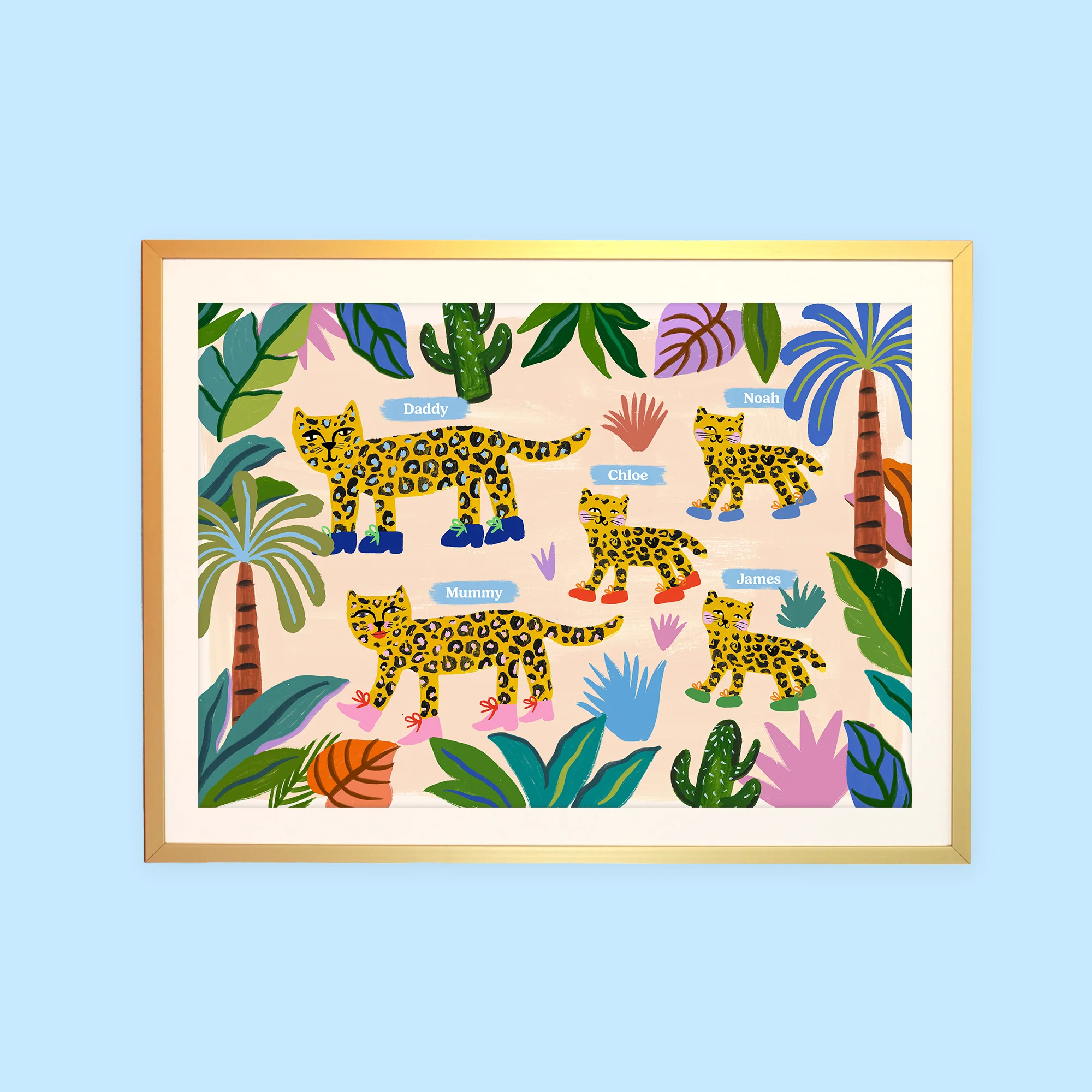 Leopard Family Personalised Print - Image 4