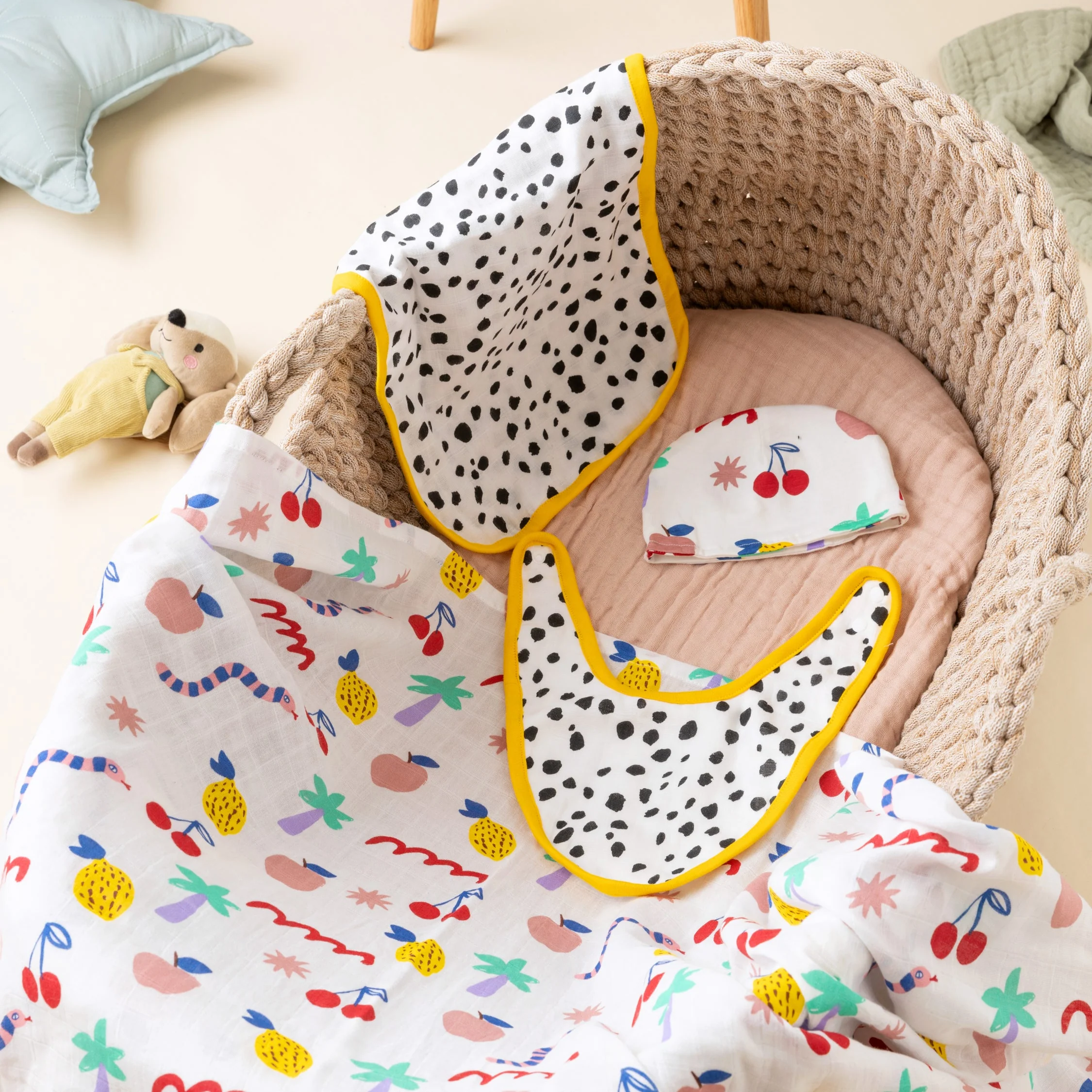 Baby Muslin Bibs - Pack of 3 - Image 2