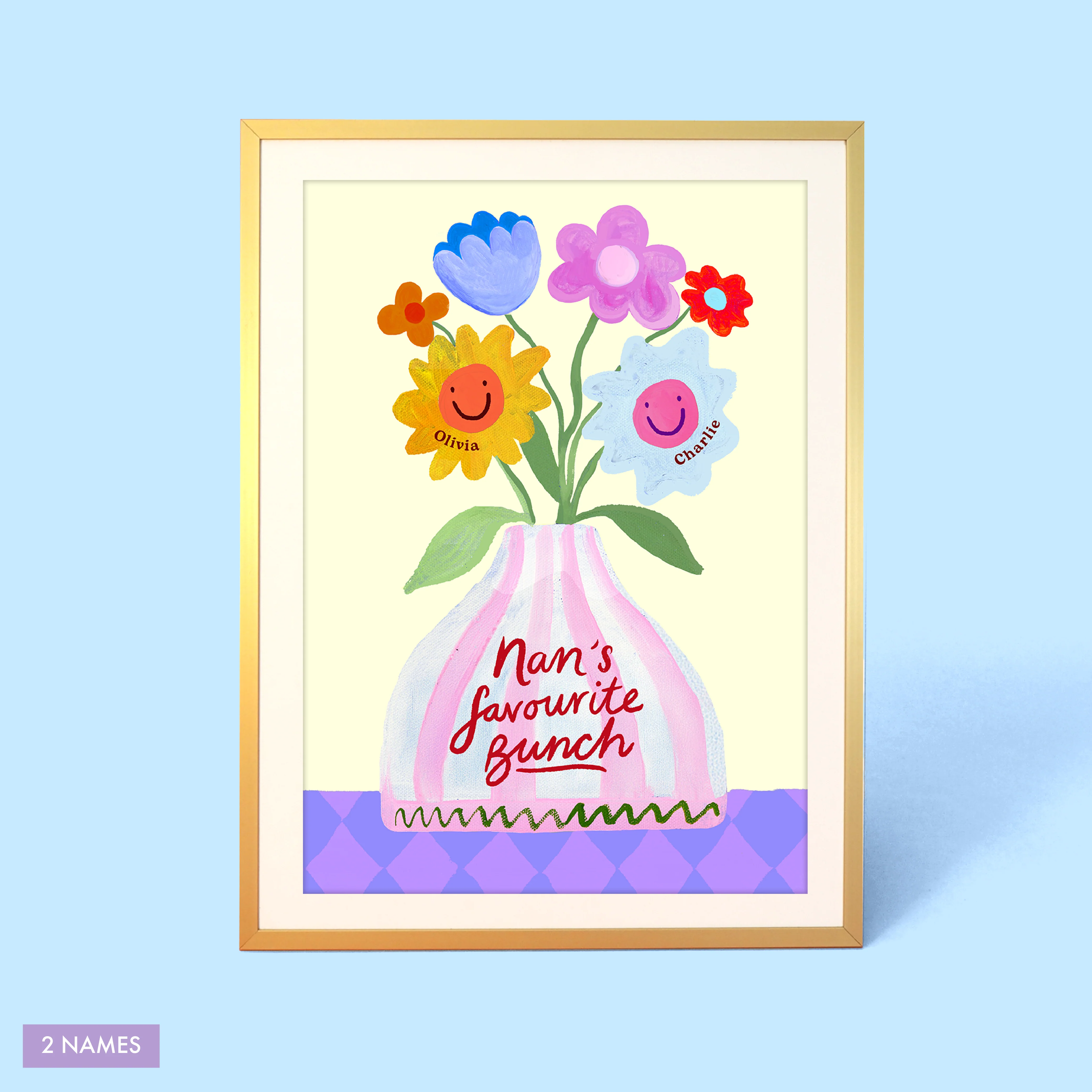 Nan's Favourite Bunch Vase Print - Image 2