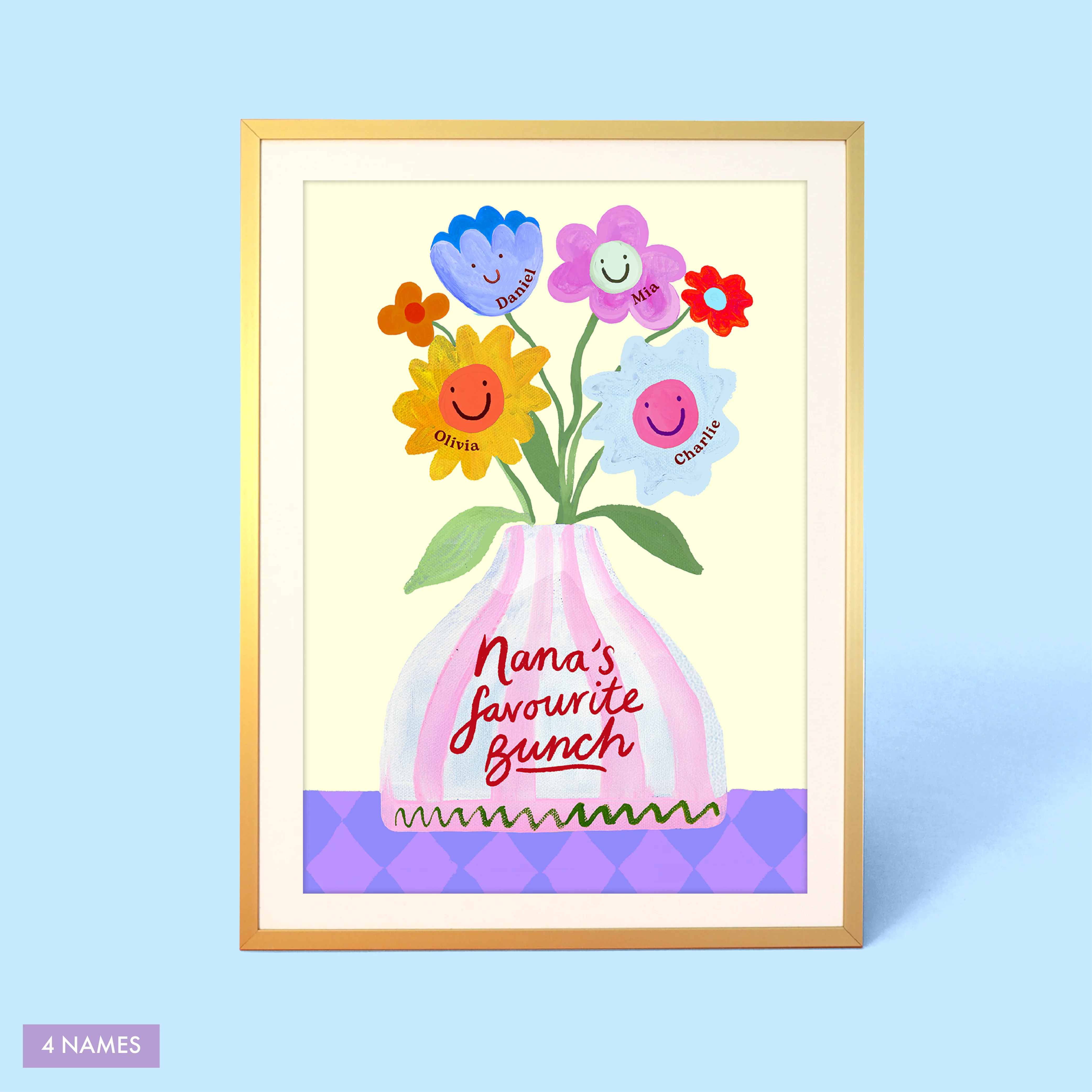 Nan's Favourite Bunch Vase Print - Image 3