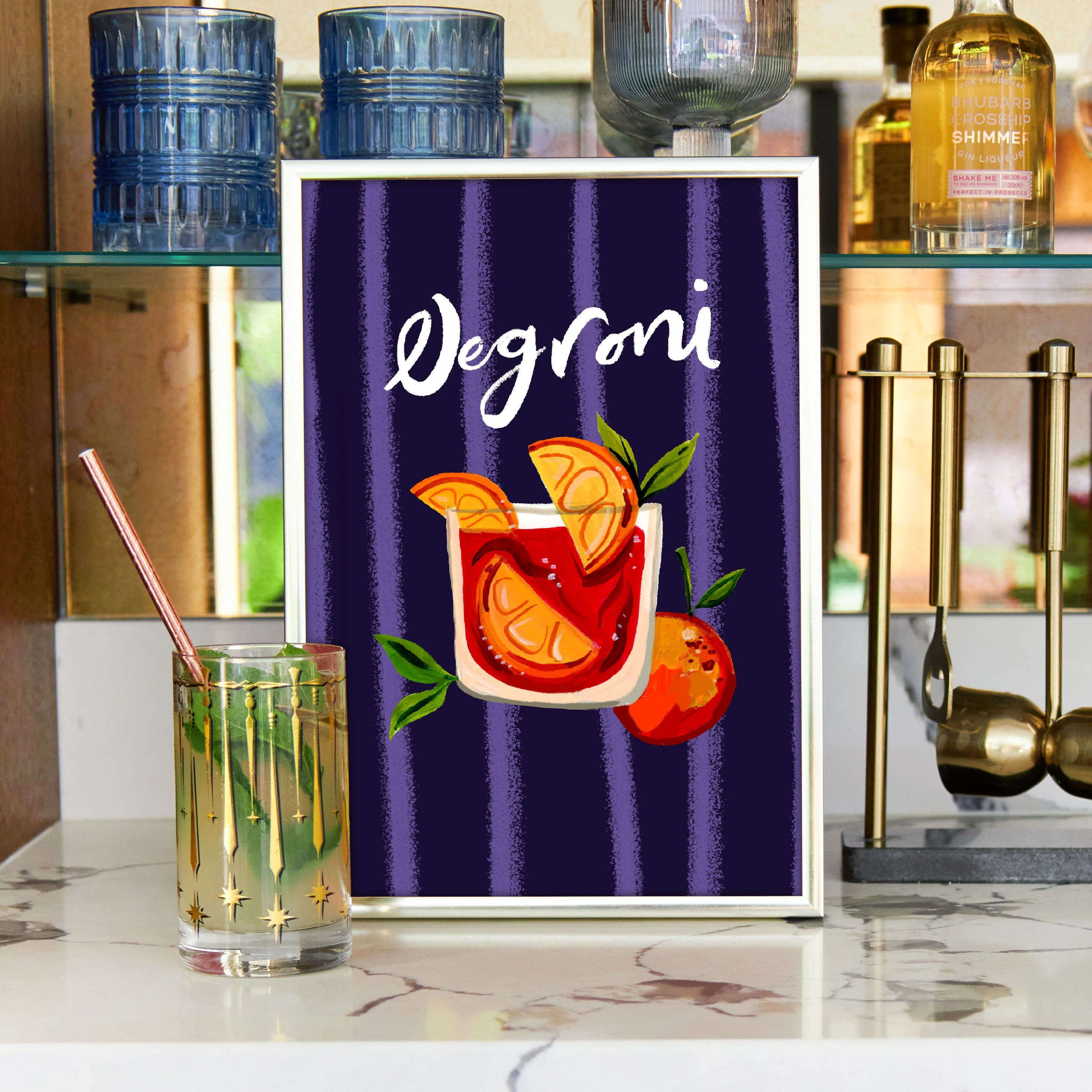 Negroni Cocktail Print - Image 2