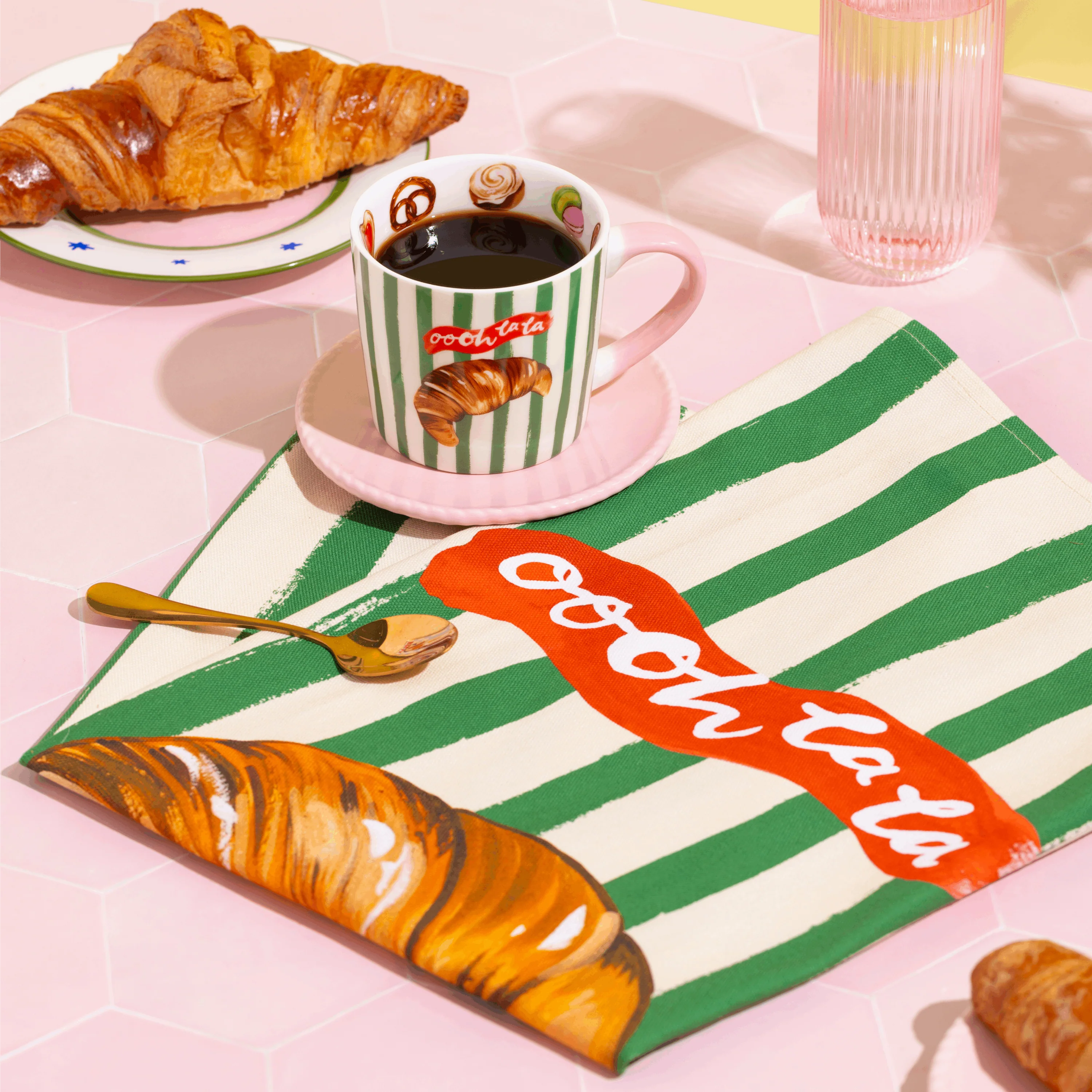 Oooh La La Croissant Tea Towel - Image 2