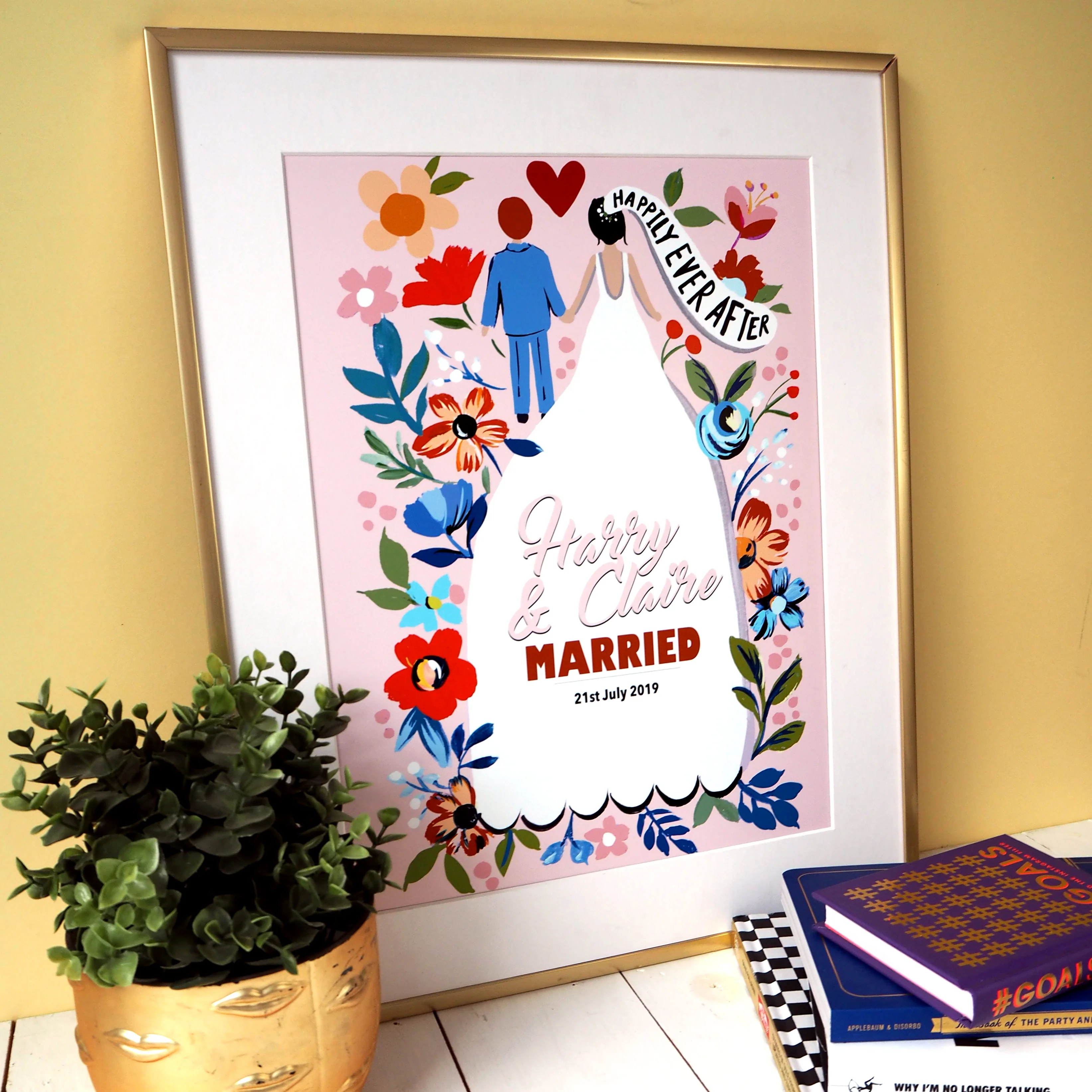Personalised Happily Ever After Wedding Print - Image 4
