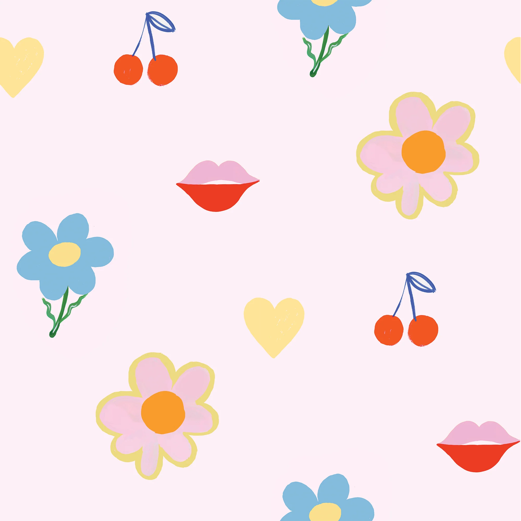 Pink Doodles Mural Wallpaper - Image 2