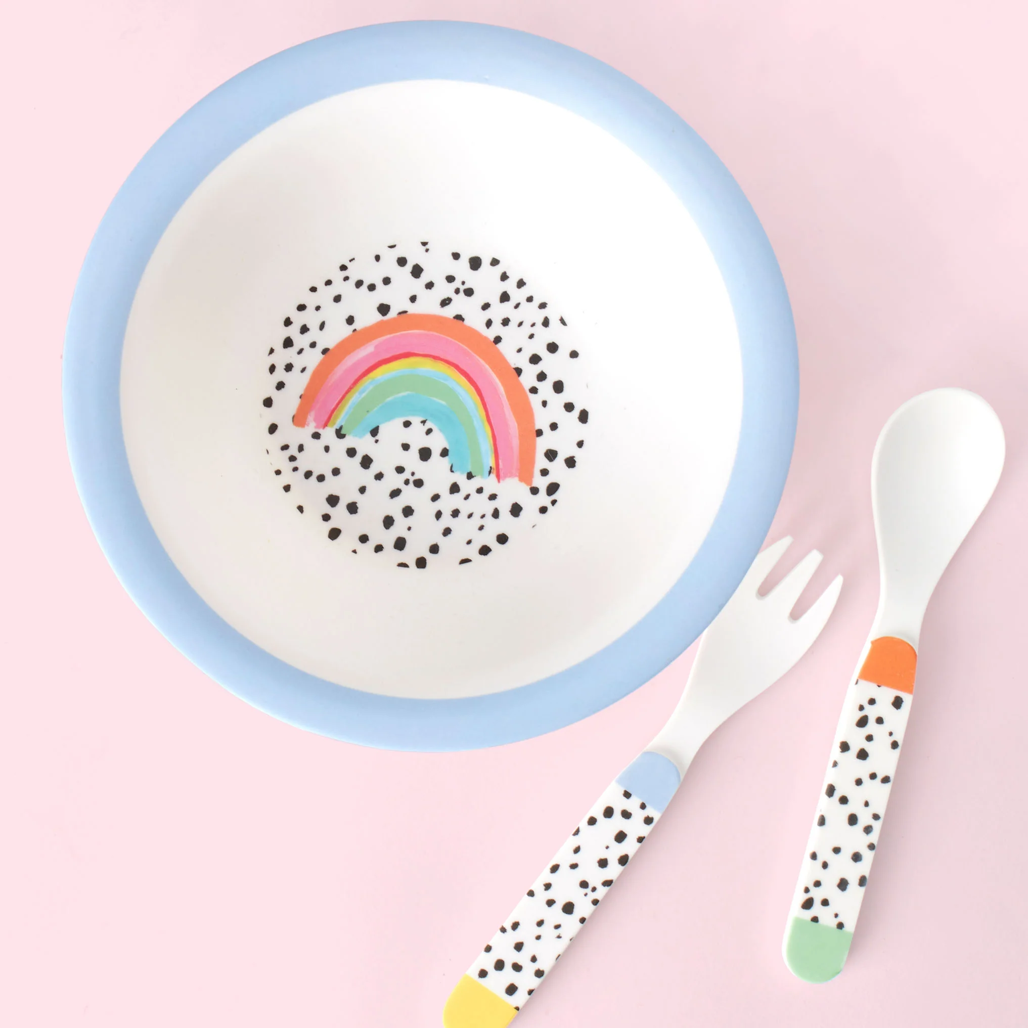 Rainbow & Dalmatian Kids Tableware Set - Image 3