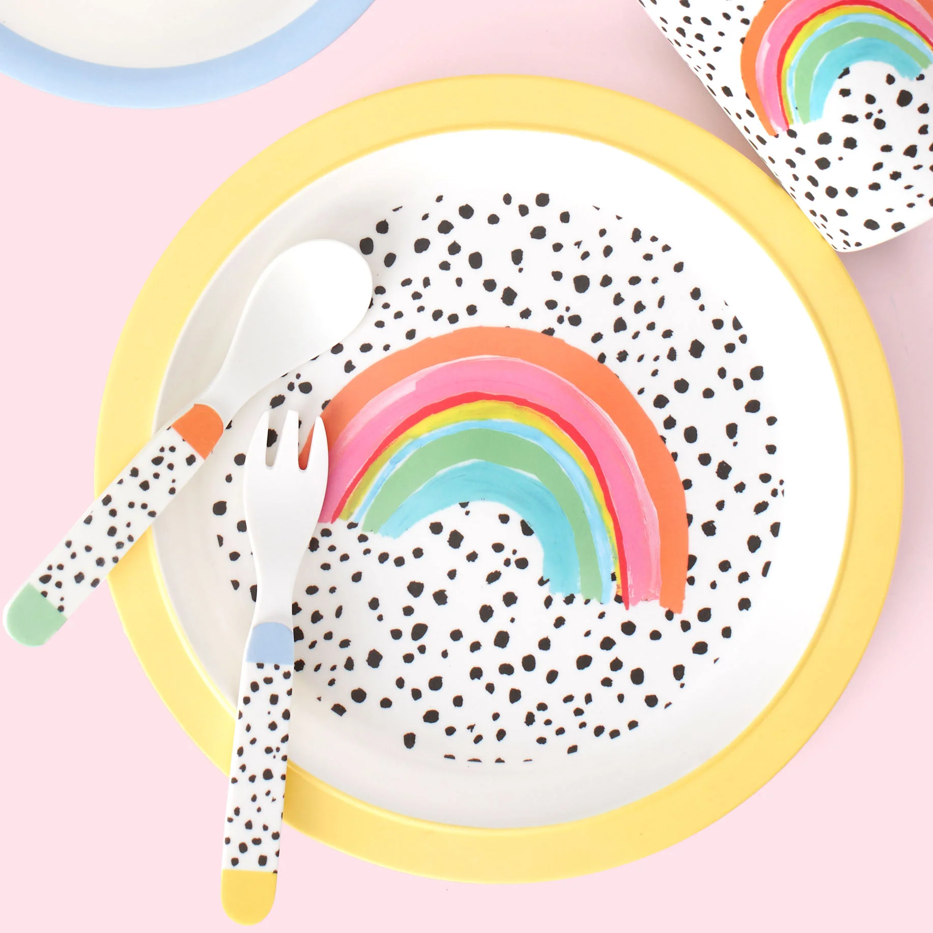 Rainbow & Dalmatian Kids Tableware Set - Image 4