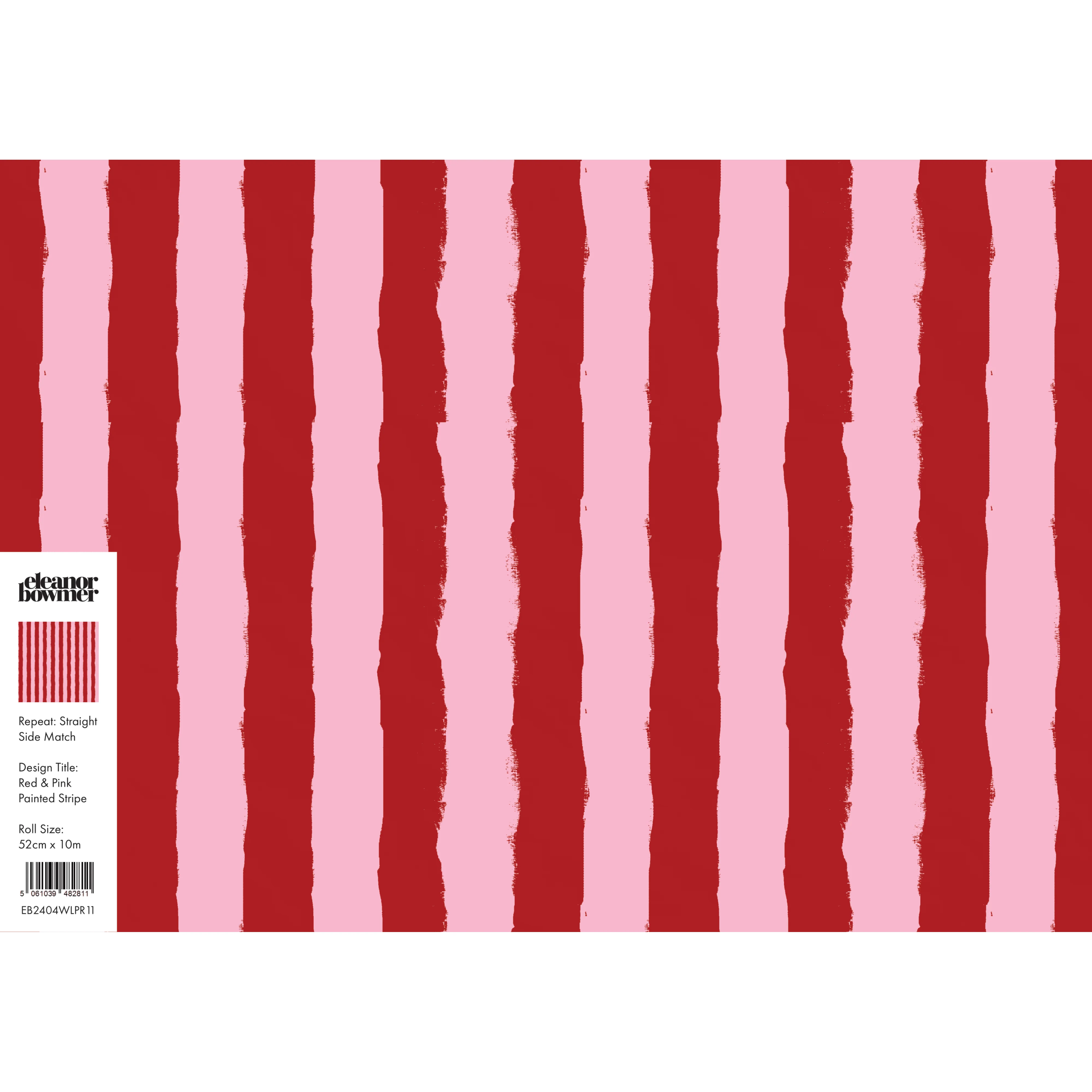Red & Pink Painted Stripe Wallpaper - Image 4