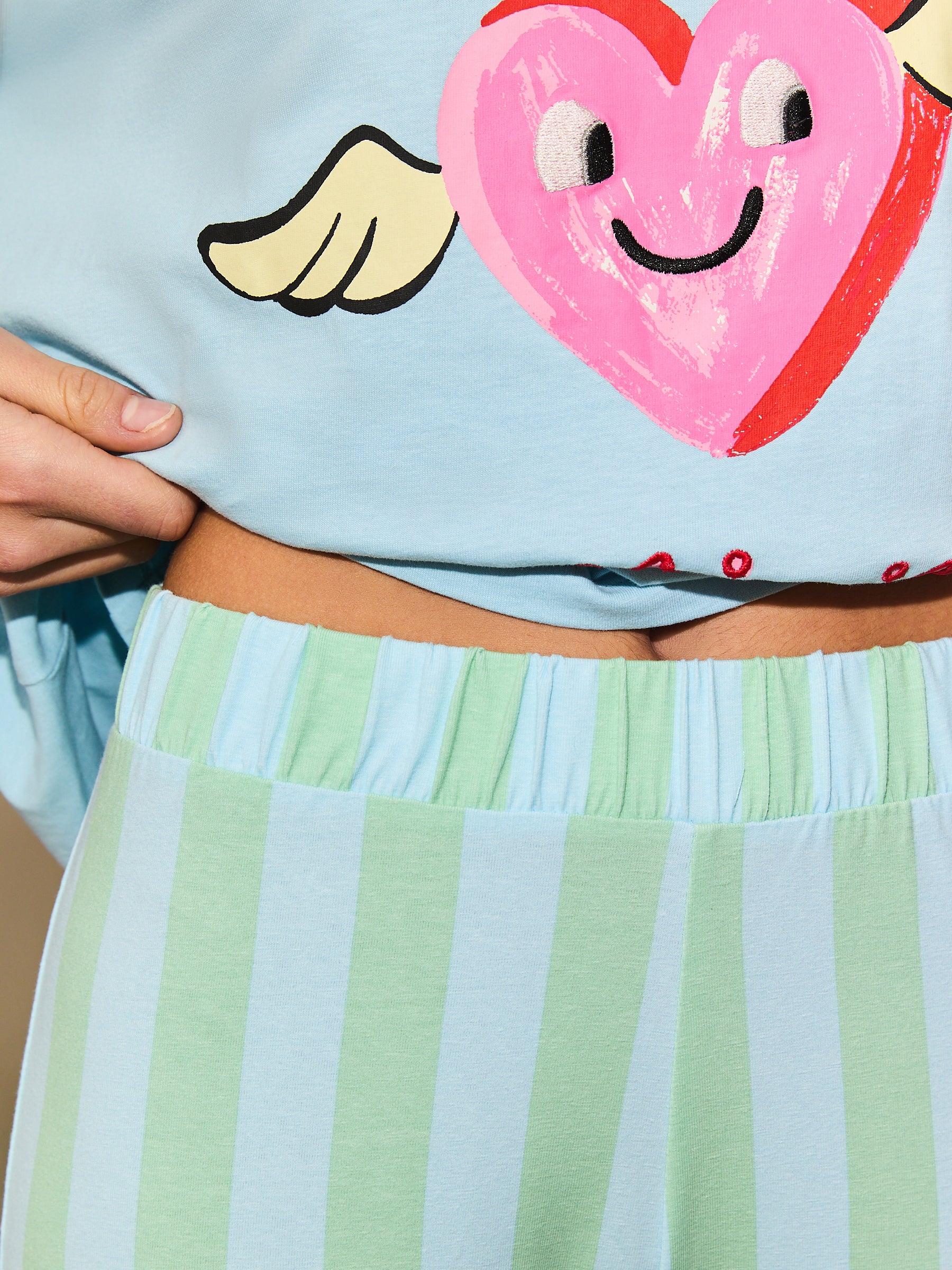 Spread Positivity Blue Short Pyjama Set - Image 3