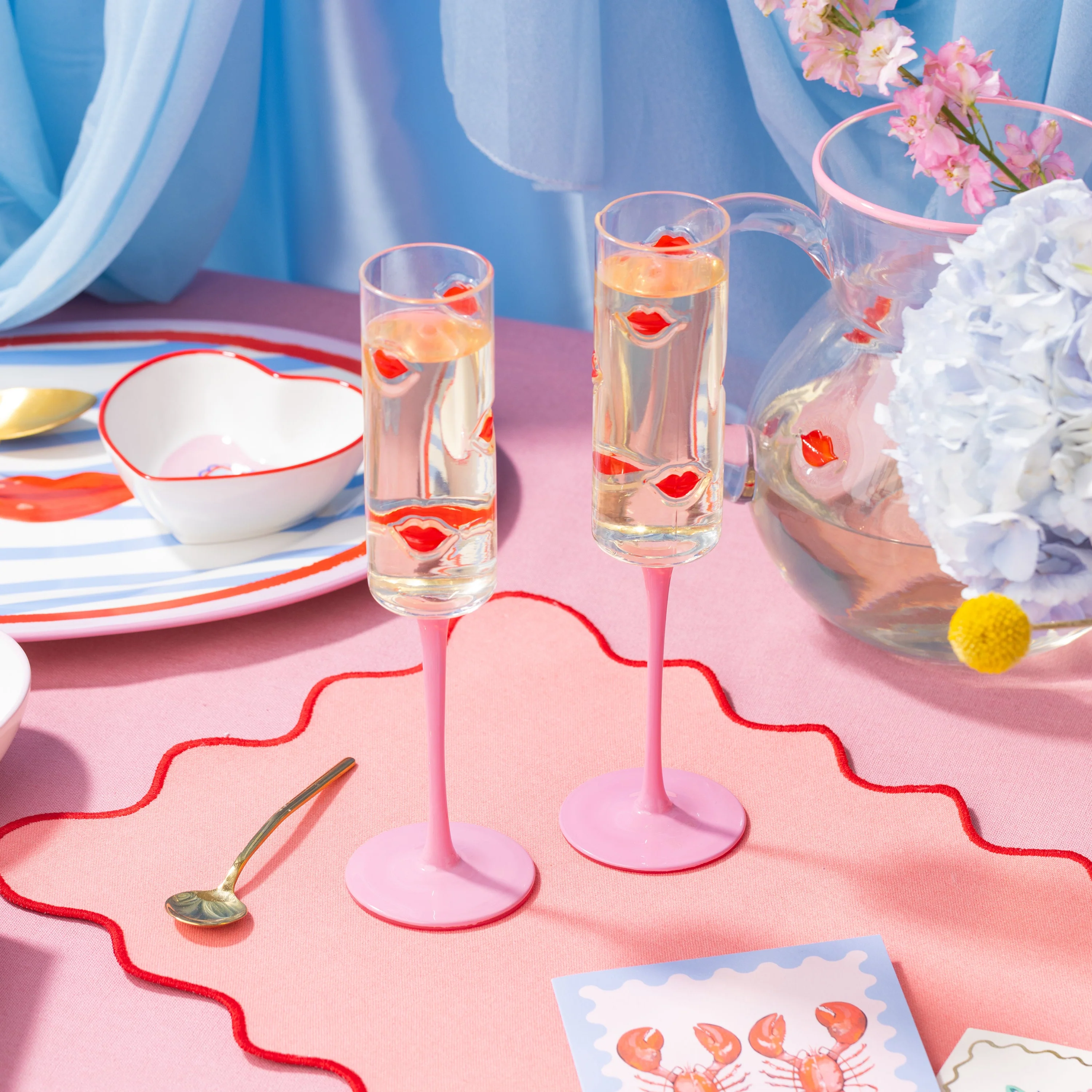 With Love Lip Glass Flutes - Set of 2 - Image 4
